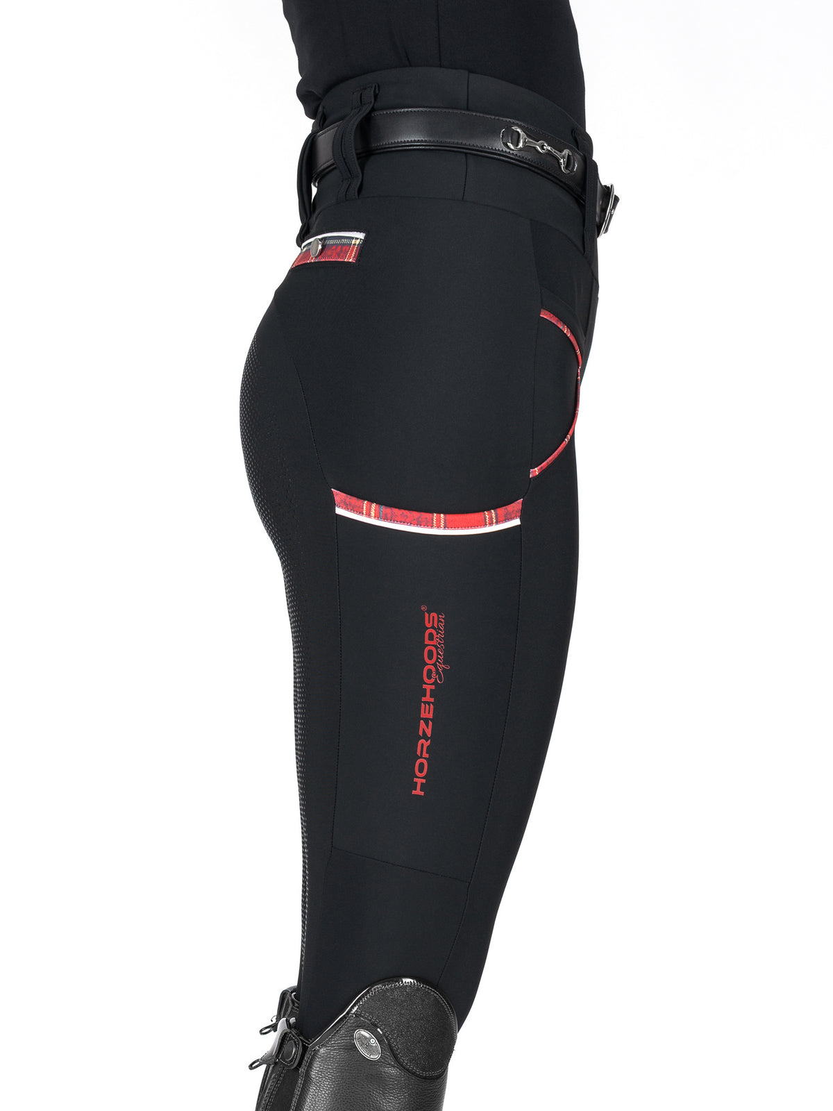 HORZEHOODS® Tabatha Black & Red Tartan Breggings - With Pockets