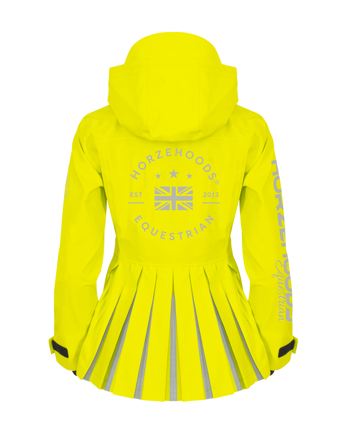 HORZEHOODS® ProPleat®️ HiVis Yellow Reflective Waterproof Coat