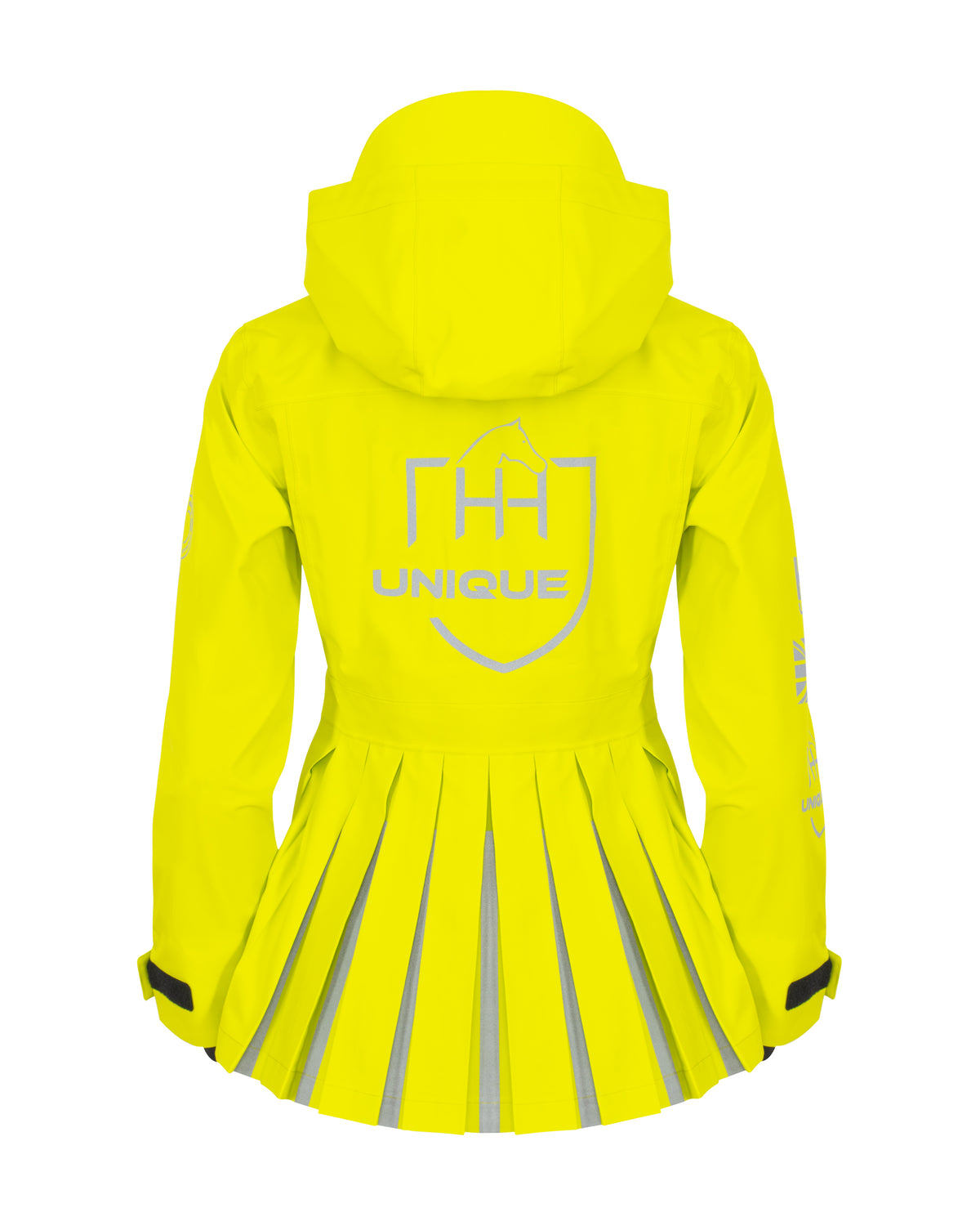 HORZEHOODS® ProPleat®️ HiVis Yellow Reflective Waterproof Coat