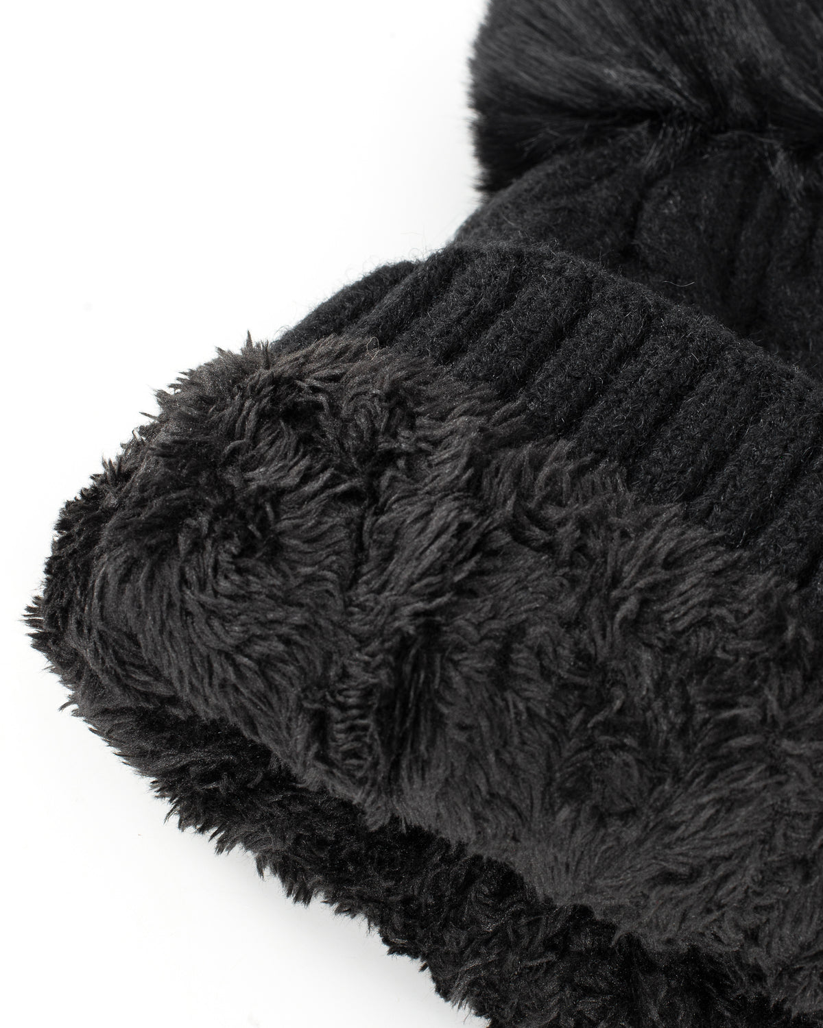 HORZEHOODS® Black Fleece Lined Hat with Bobble