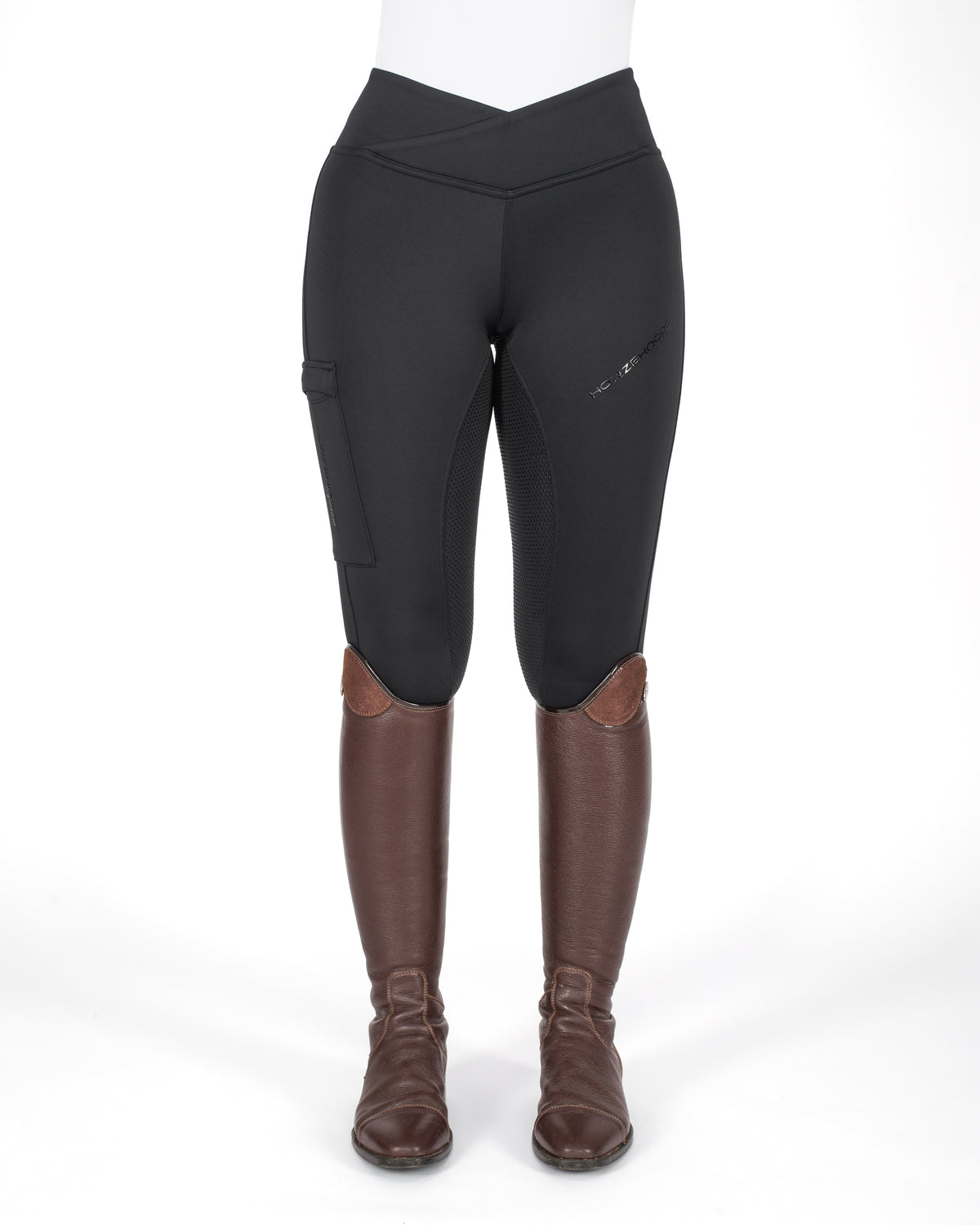 HORZEHOODS® Black V-Twist Compression Leggings