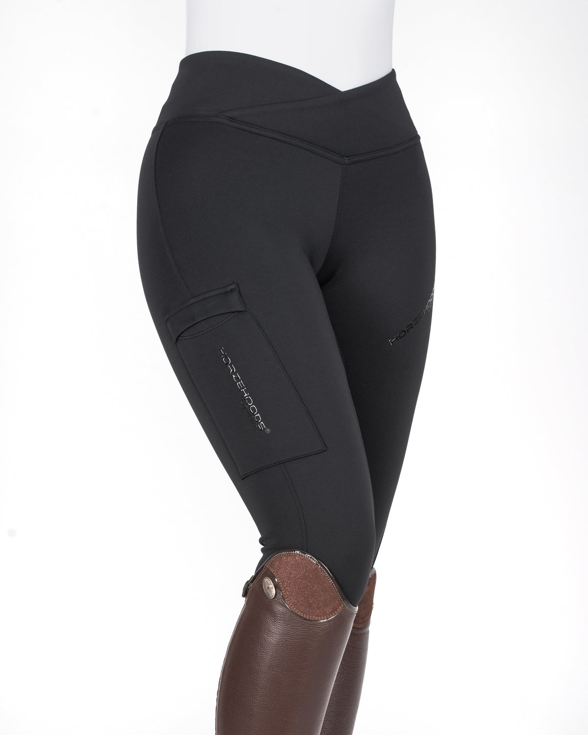 HORZEHOODS® Black V-Twist Compression Leggings