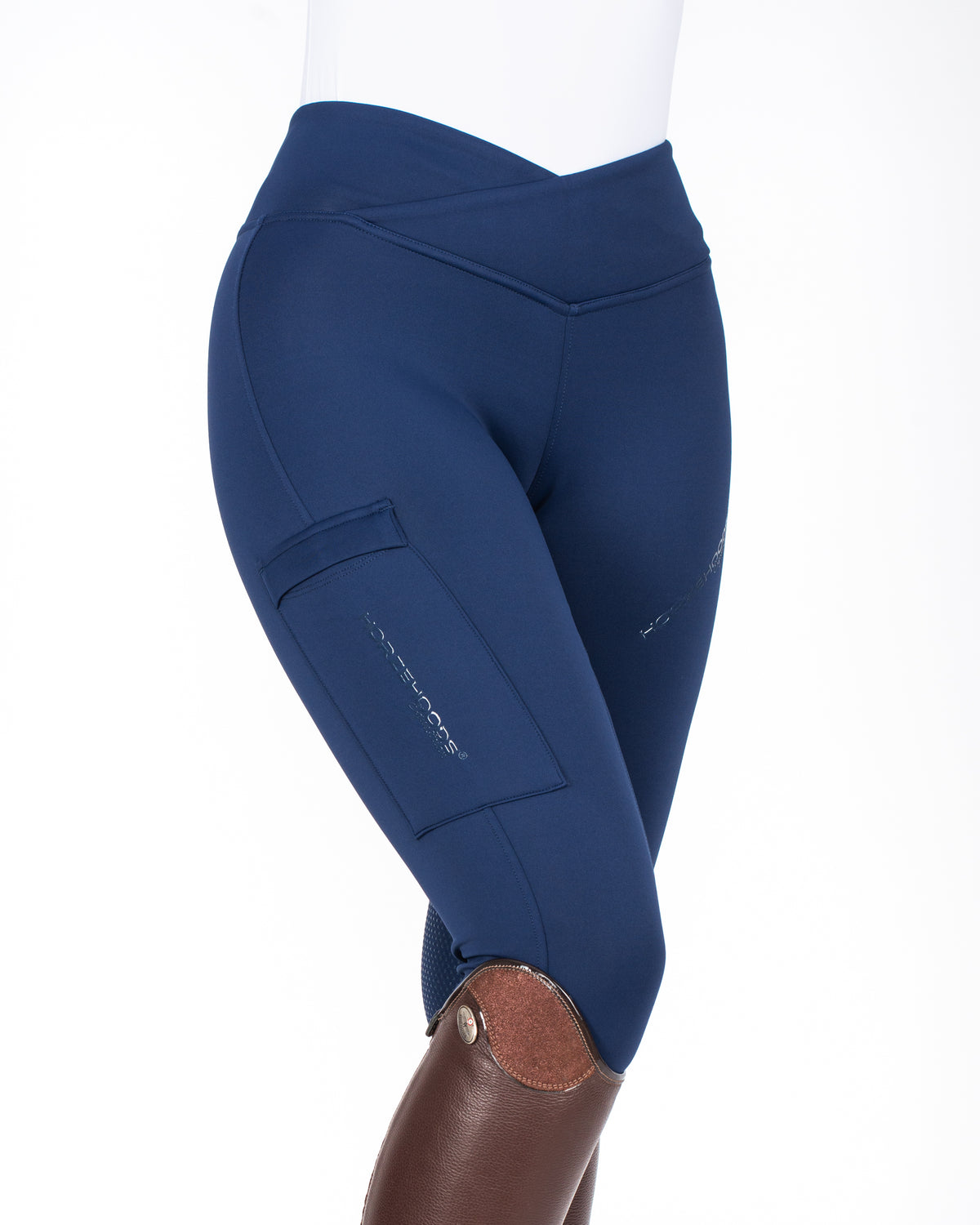 HORZEHOODS® Navy V-Twist Compression Leggings