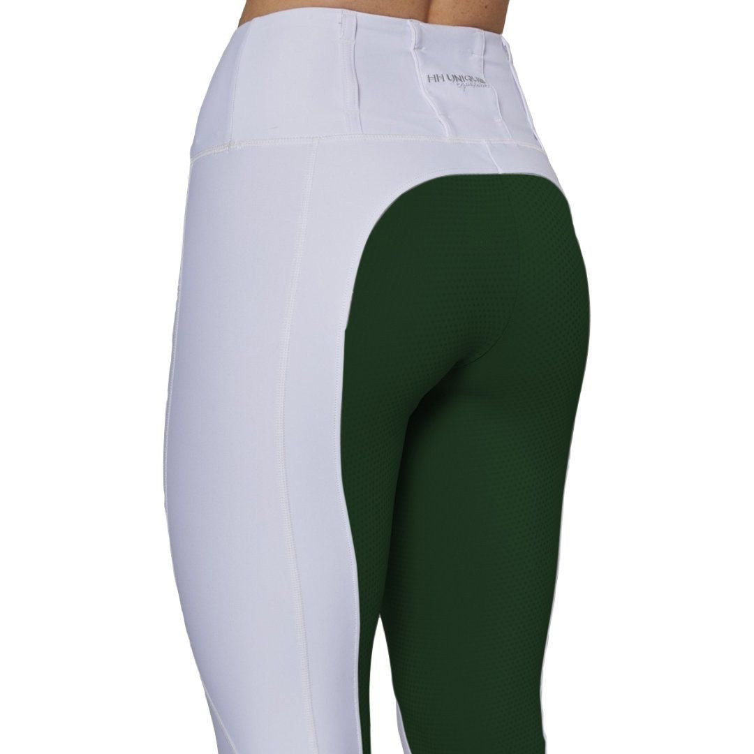 HORZEHOODS® White & Green Competition Leggings | Riding Tights (PREORDER 31/10)