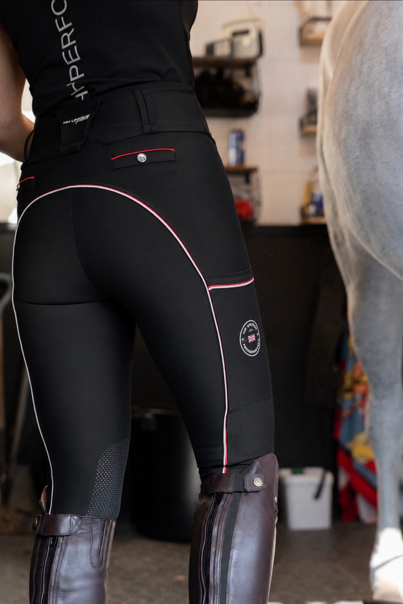 HORZEHOODS® Performance Club Black High Waist Breggings