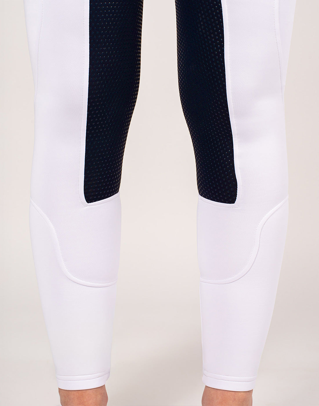 HORZEHOODS® White & Navy Competition Leggings | Riding Tights