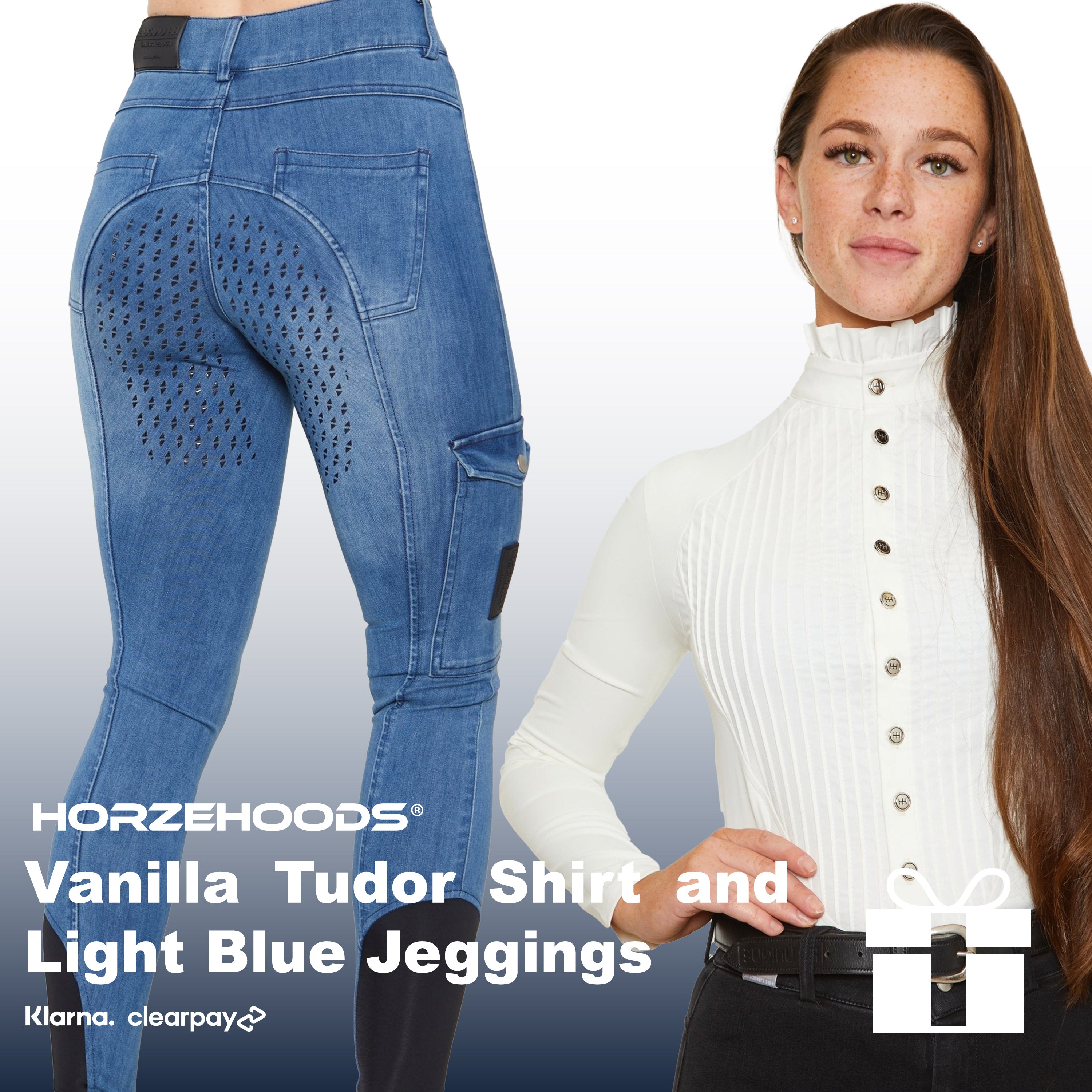 HORZEHOODS® Vanilla Tudor Shirt and Light Blue Jeggings Gift Set (Bundle & Save)