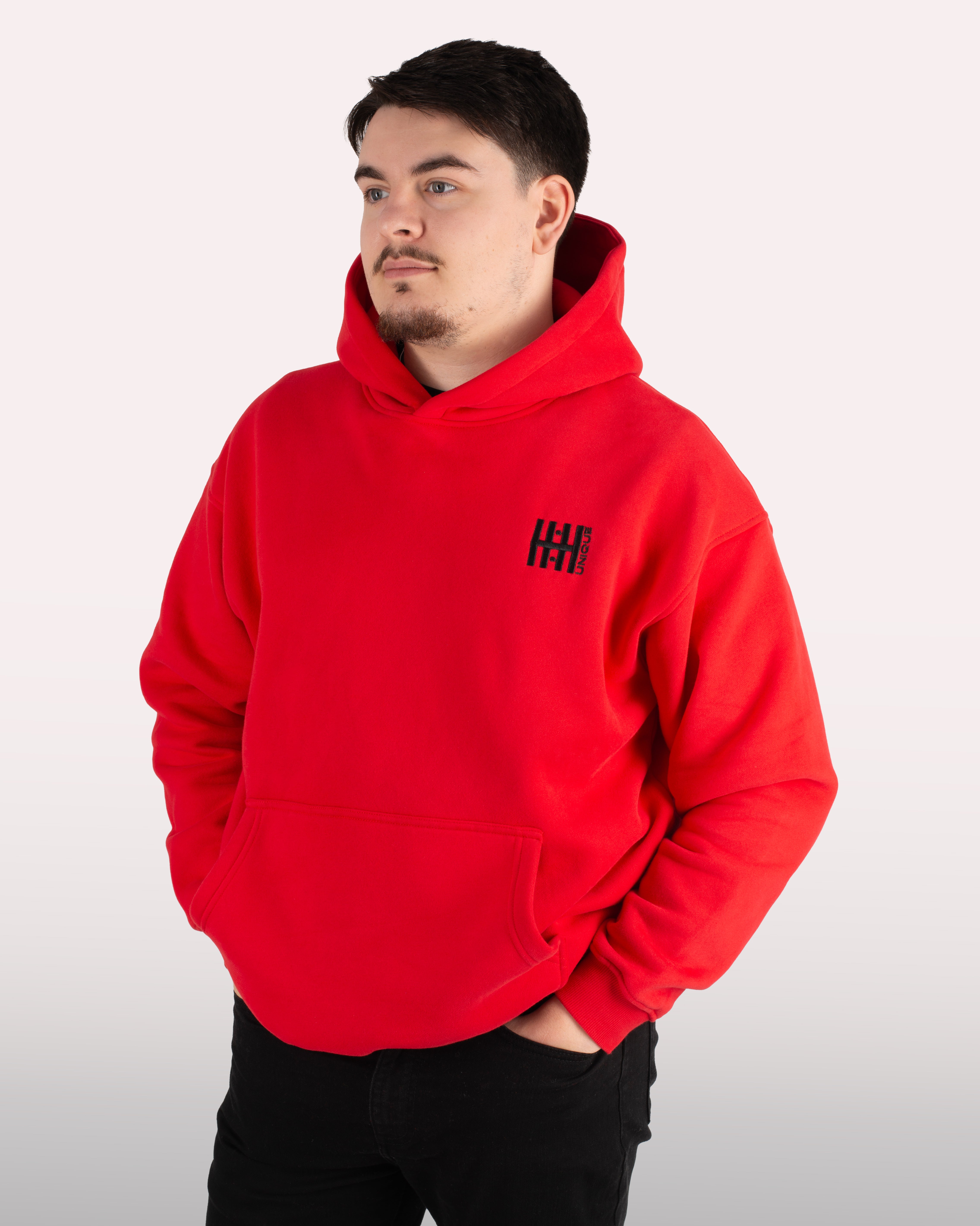 HORZEHOODS® Red Basicz Oversized 'Horses make me Happy' Hoodie