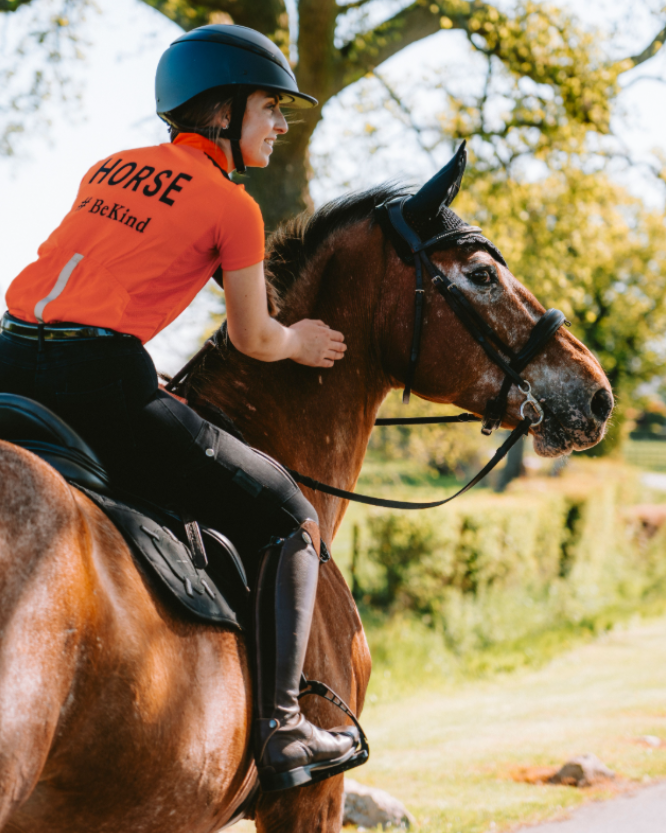 HORZEHOODS® Orange Hi Vis Reflective Mesh Equestrian Top
