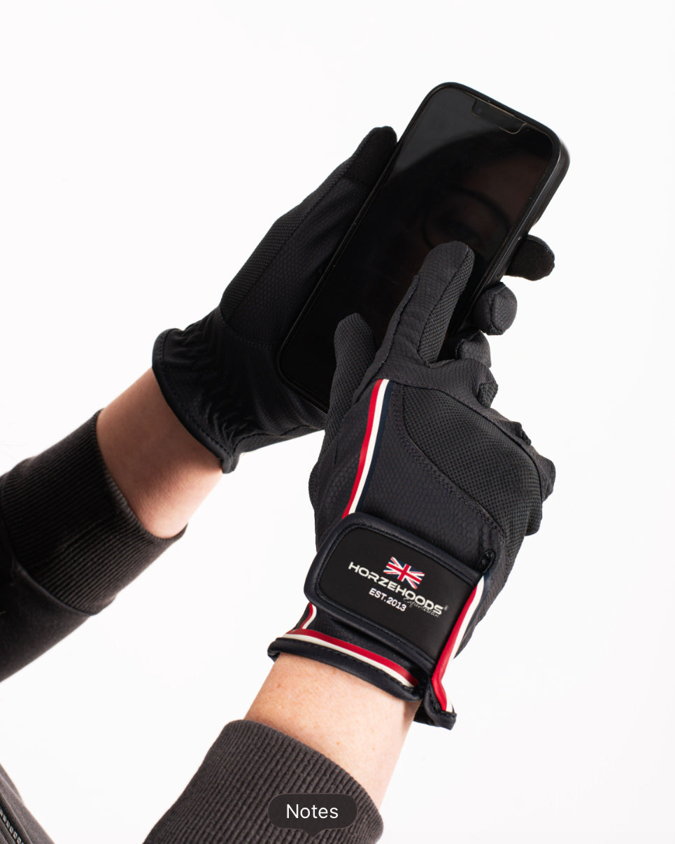 HORZEHOODS® Performance Club Navy AirFlow Riding Gloves