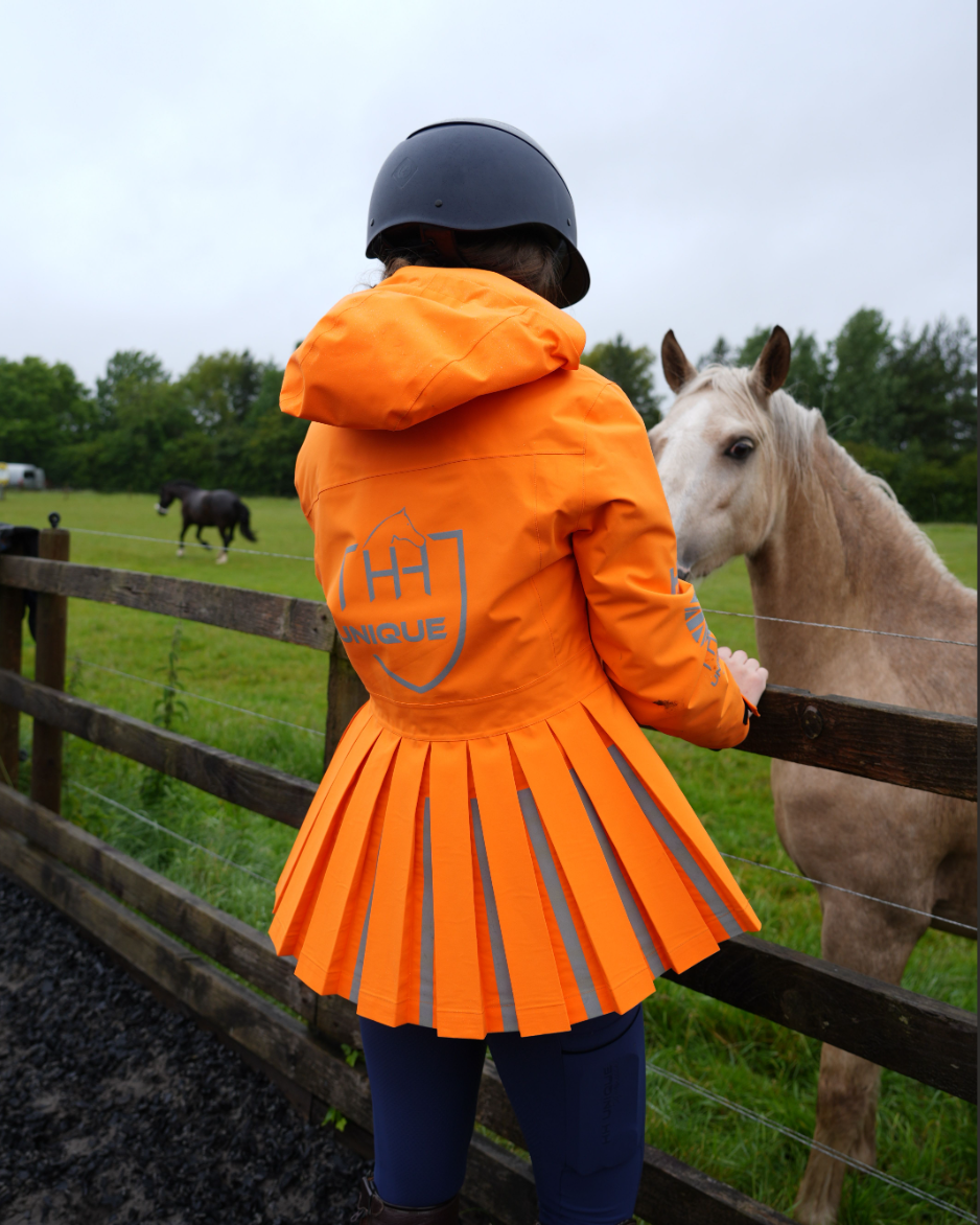 HORZEHOODS® ProPleat®️ HiVis Orange Reflective Waterproof Coat (in stock)