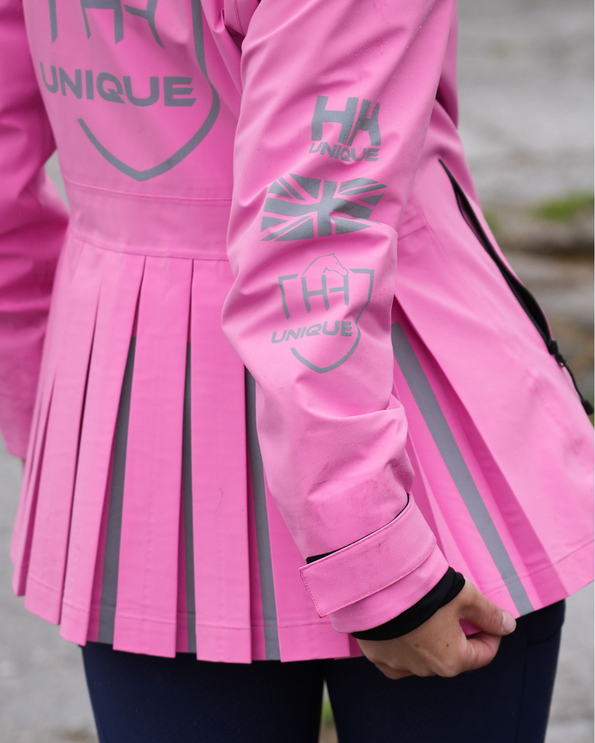 HORZEHOODS® ProPleat® Pink Reflective Waterproof Coat (In Stock)