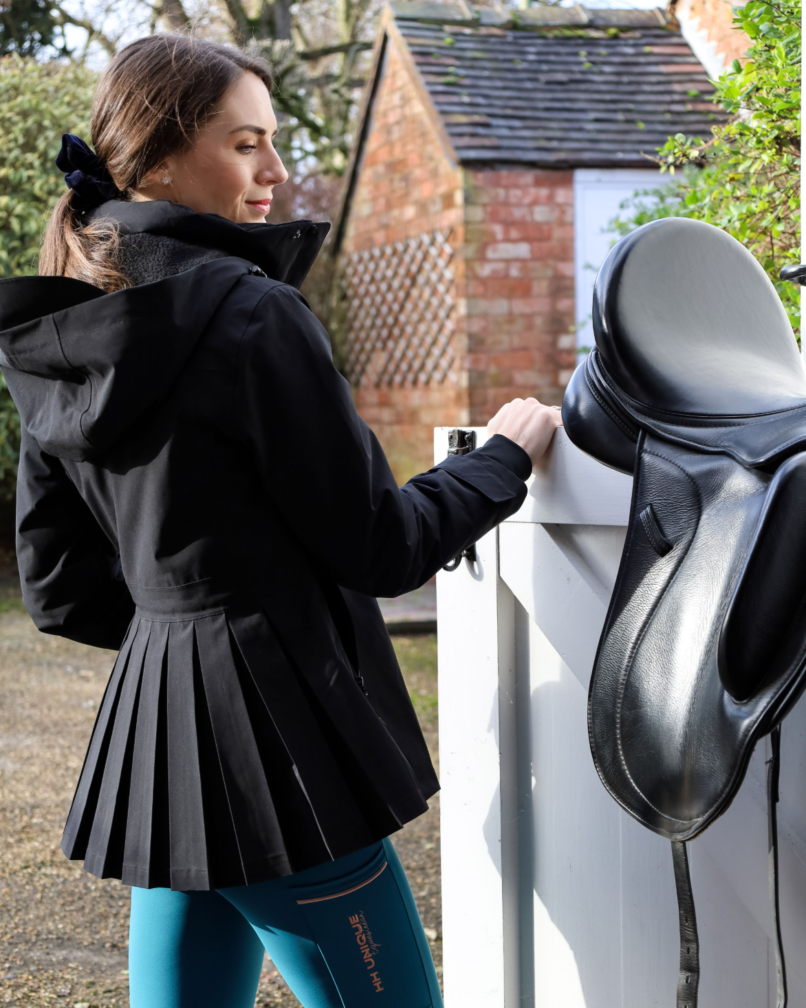 HORZEHOODS® ProPleat®️ Black Waterproof Coat
