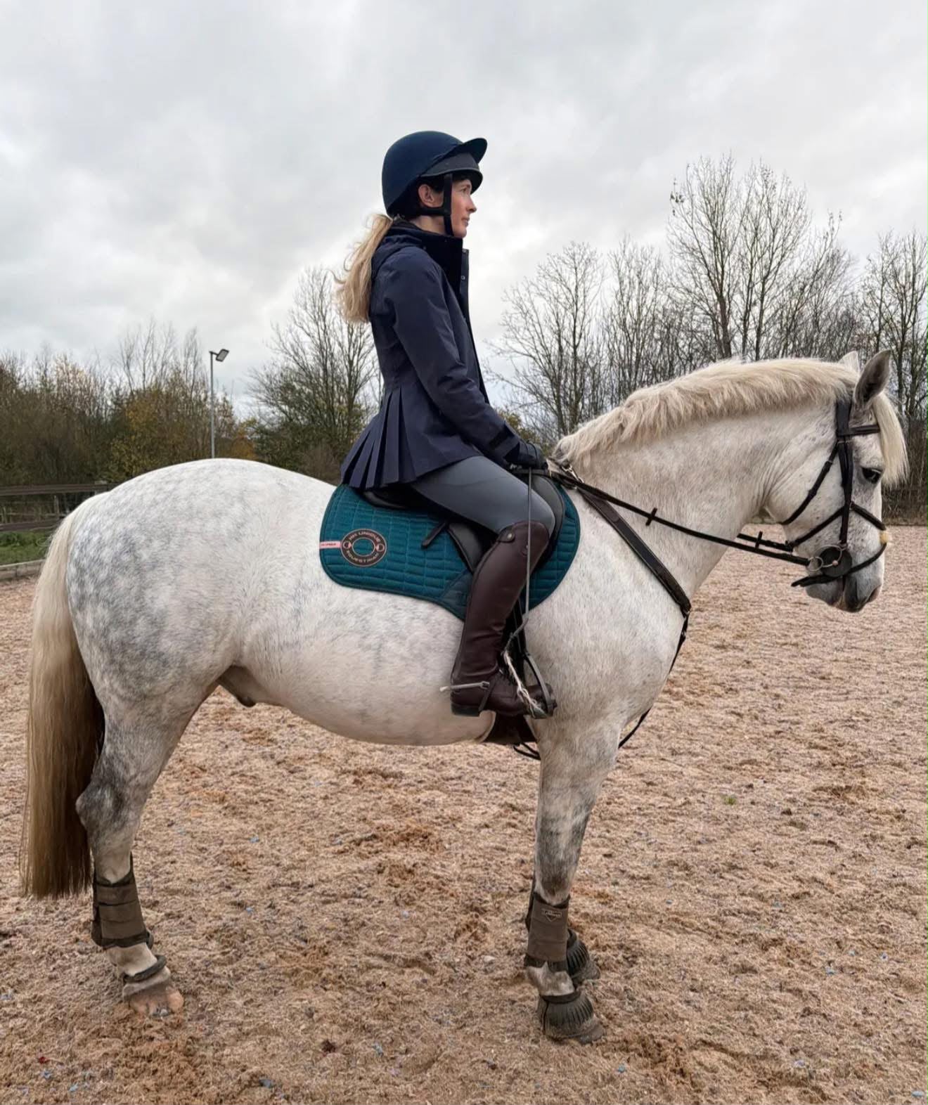 ProPleat Navy Waterproof Riding Coat | Winter Equestrian Outerwear