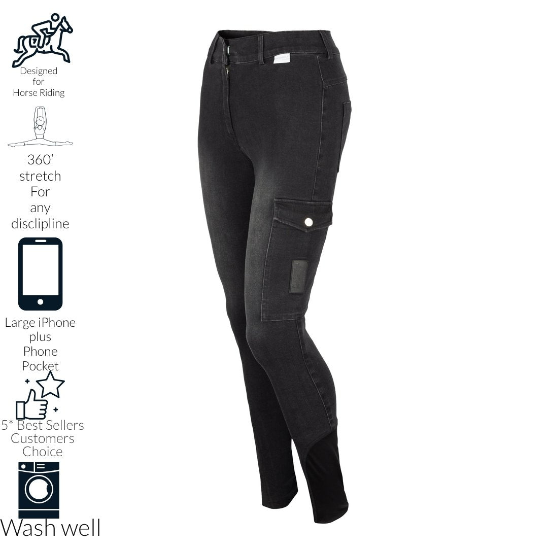 Black Denim Jeggings - Horzehoods5060521421437