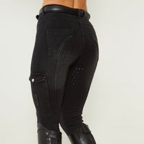 Black Denim Jeggings - Horzehoods5060521421437