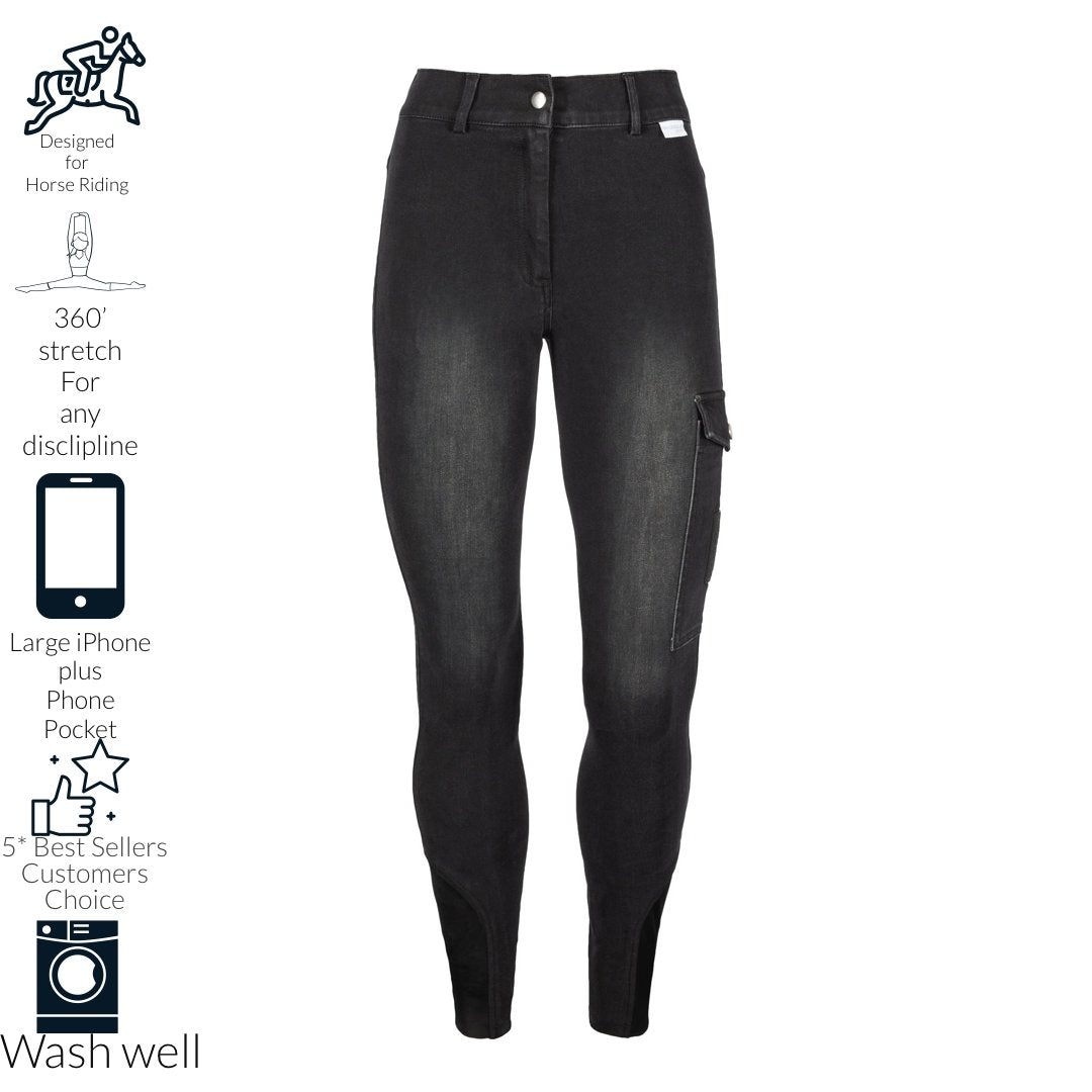 Black Denim Jeggings - Horzehoods5060521421437