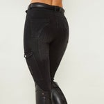 Black Denim Jeggings - Horzehoods5060521421437