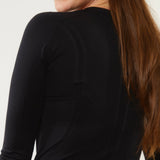 Black Long Sleeve Vest Top - Horzehoods5056725001292