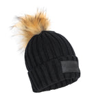 Black Ribbed Pom Knit Hat - Horzehoods5056725009571