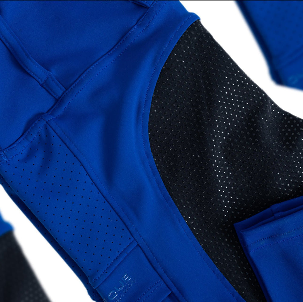 Blue & Black Seat V - Seam Air2 Riding Leggings - Breathable Equestrian Tights - Horzehoods5056725016517