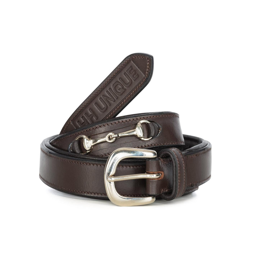 Brown (Matt) Leather Luxury Snaffle Belt - Horzehoods5060521420379