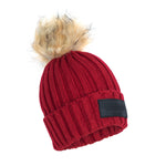 Burgundy Ribbed Pom Knit Hat - Horzehoods5056725009595