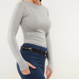 Grey Long Sleeve Vest Top - Horzehoods5056725001483