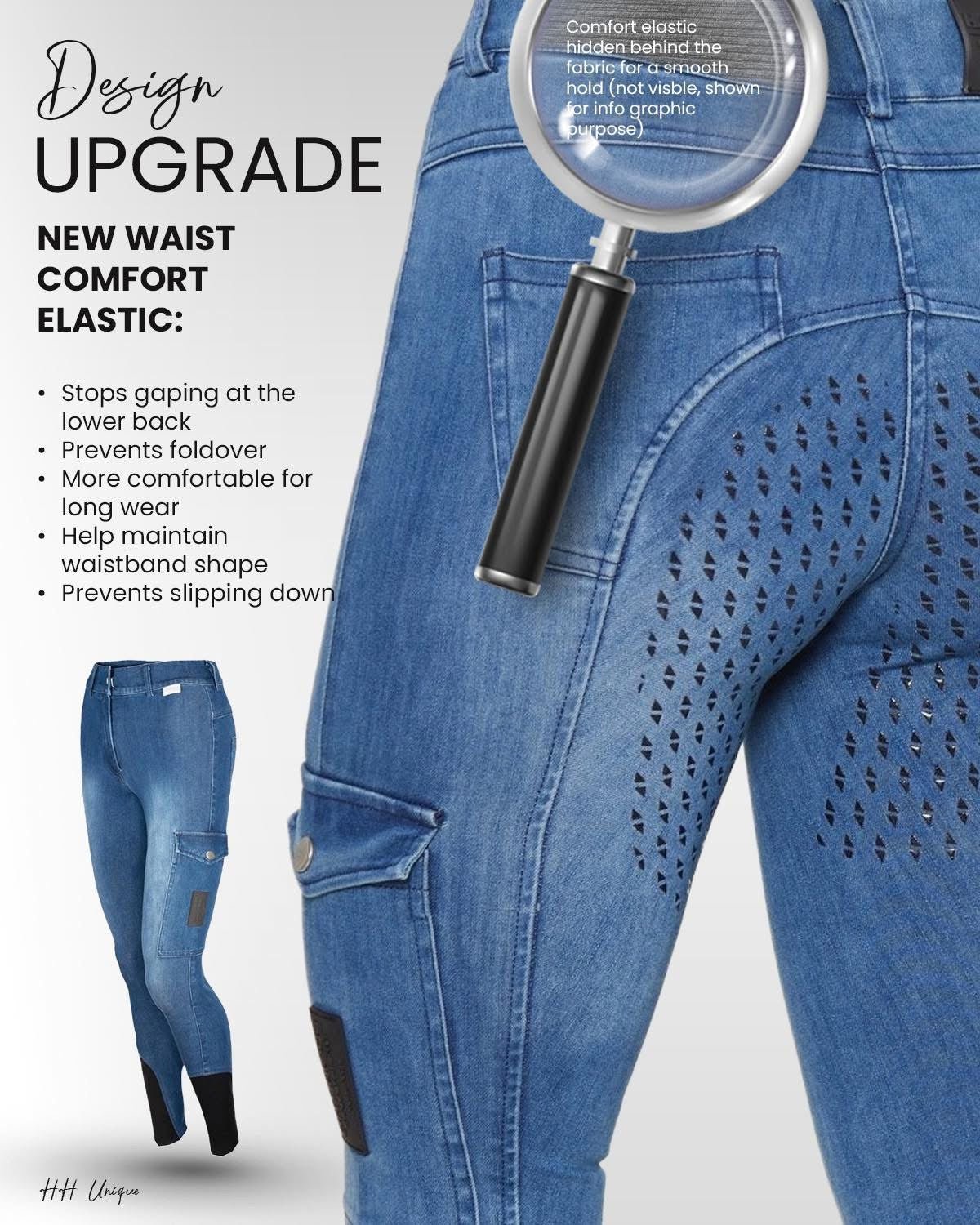 HORZEHOODS® Acid Grey Denim Jeggings (Despatch 20 April) - Horzehoods5060521421253