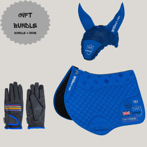 HORZEHOODS® AW25 Blue GP/Jump Horse Wear and Gloves Gift Set (Bundle & Save) - Horzehoods