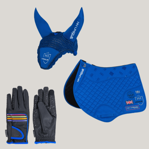 HORZEHOODS® AW25 Blue GP/Jump Horse Wear and Gloves Gift Set (Bundle & Save) - Horzehoods