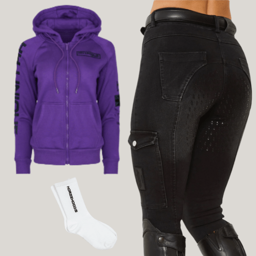 HORZEHOODS® AW25 Purple Hoodie, Black jeggings & Socks Gift Set (Bundle & Save) - Horzehoods