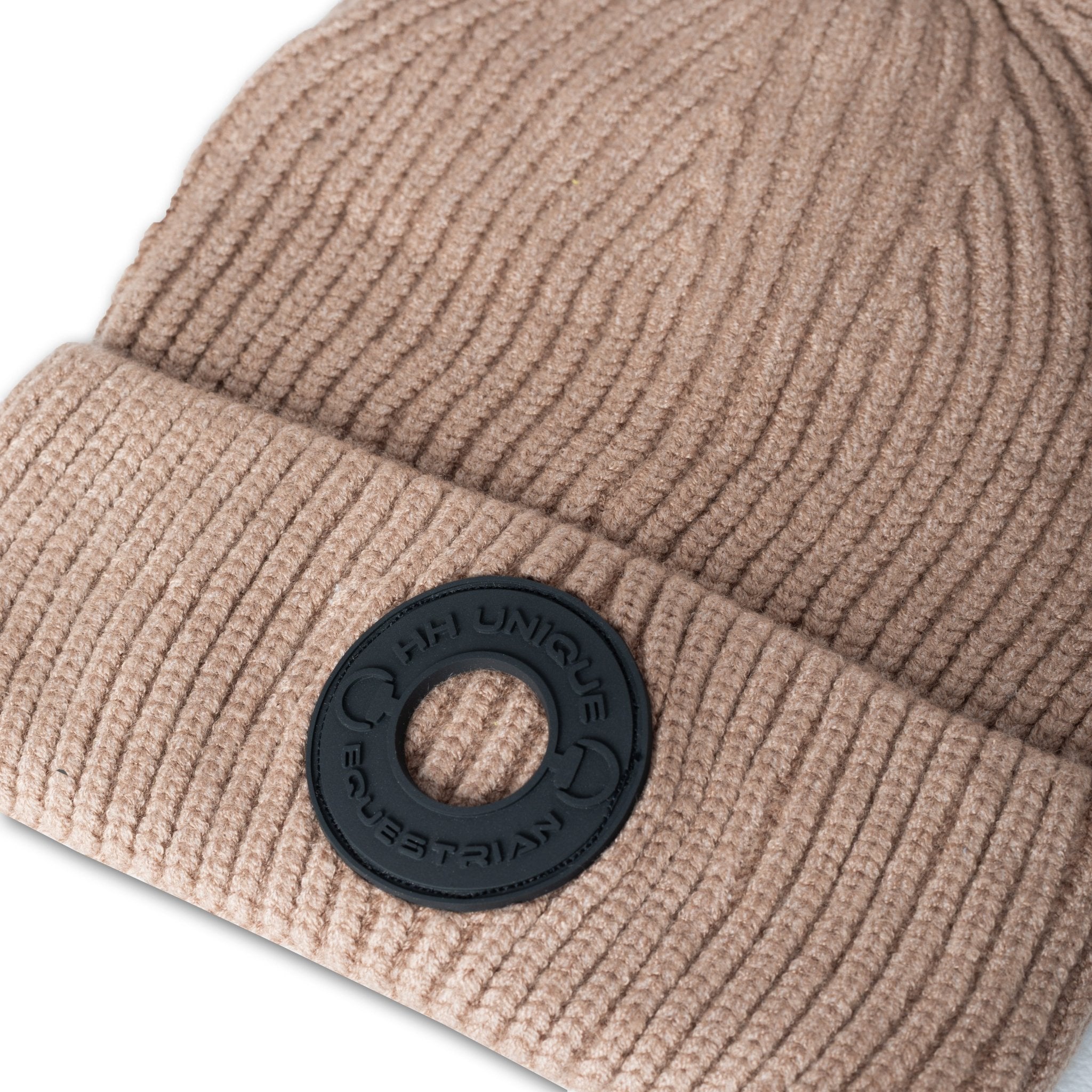 HORZEHOODS® Beige Porthole Ribbed Knit Hat - Horzehoods