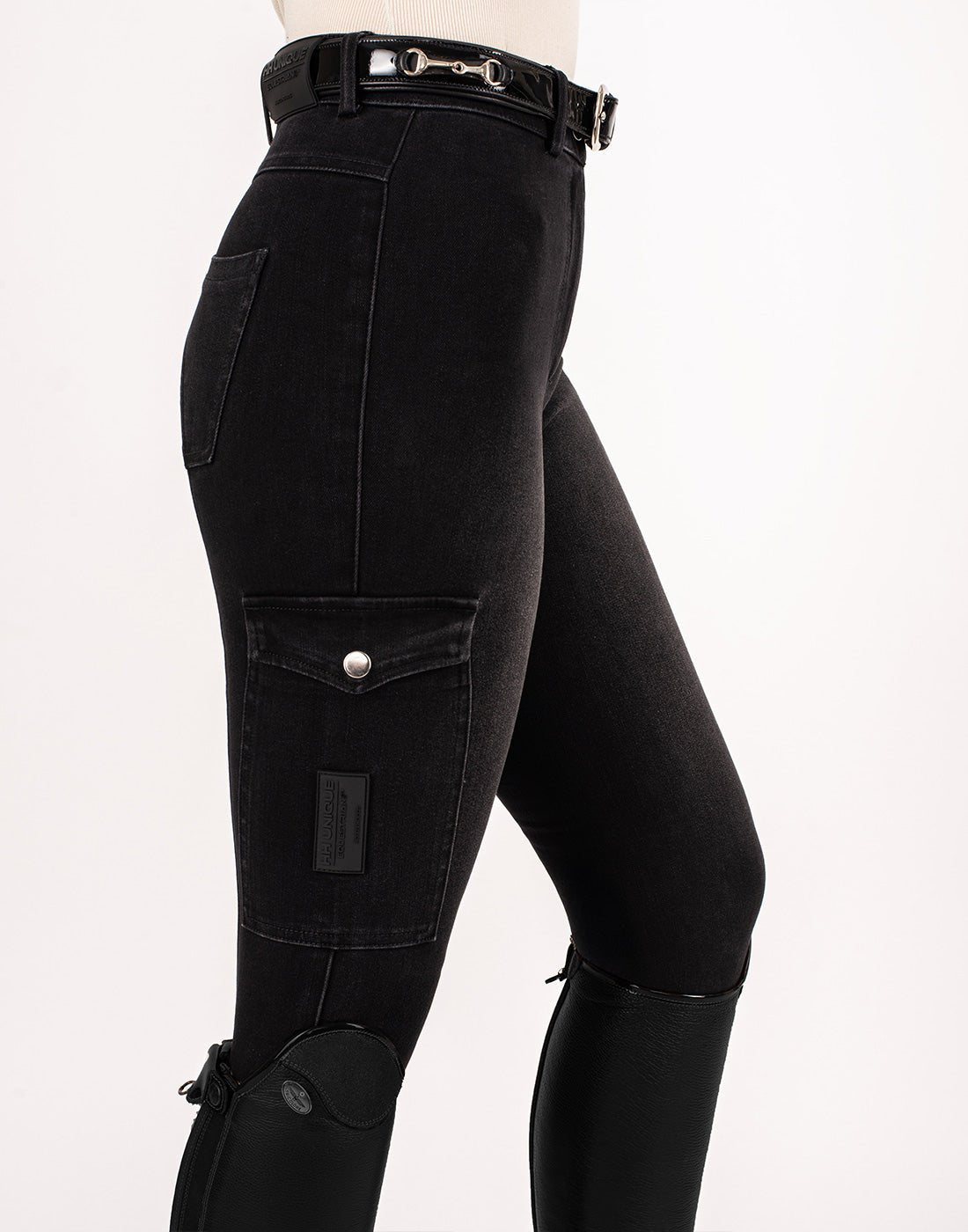 HORZEHOODS® Black Demi Denim Jeggings - Horzehoods5060521421437