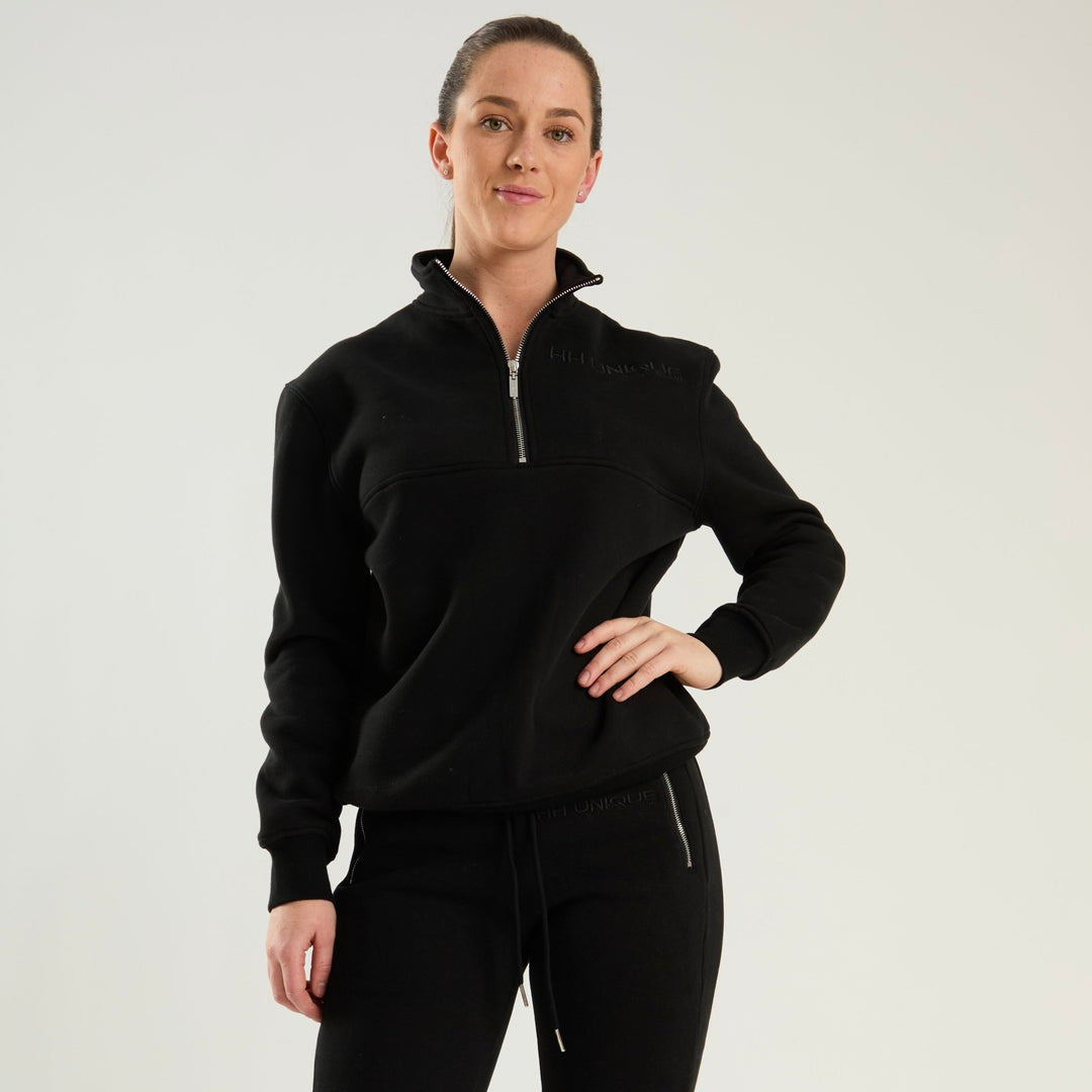 HORZEHOODS® Black Dream Quarter - Zip Sweater Top - Horzehoods5056725014155