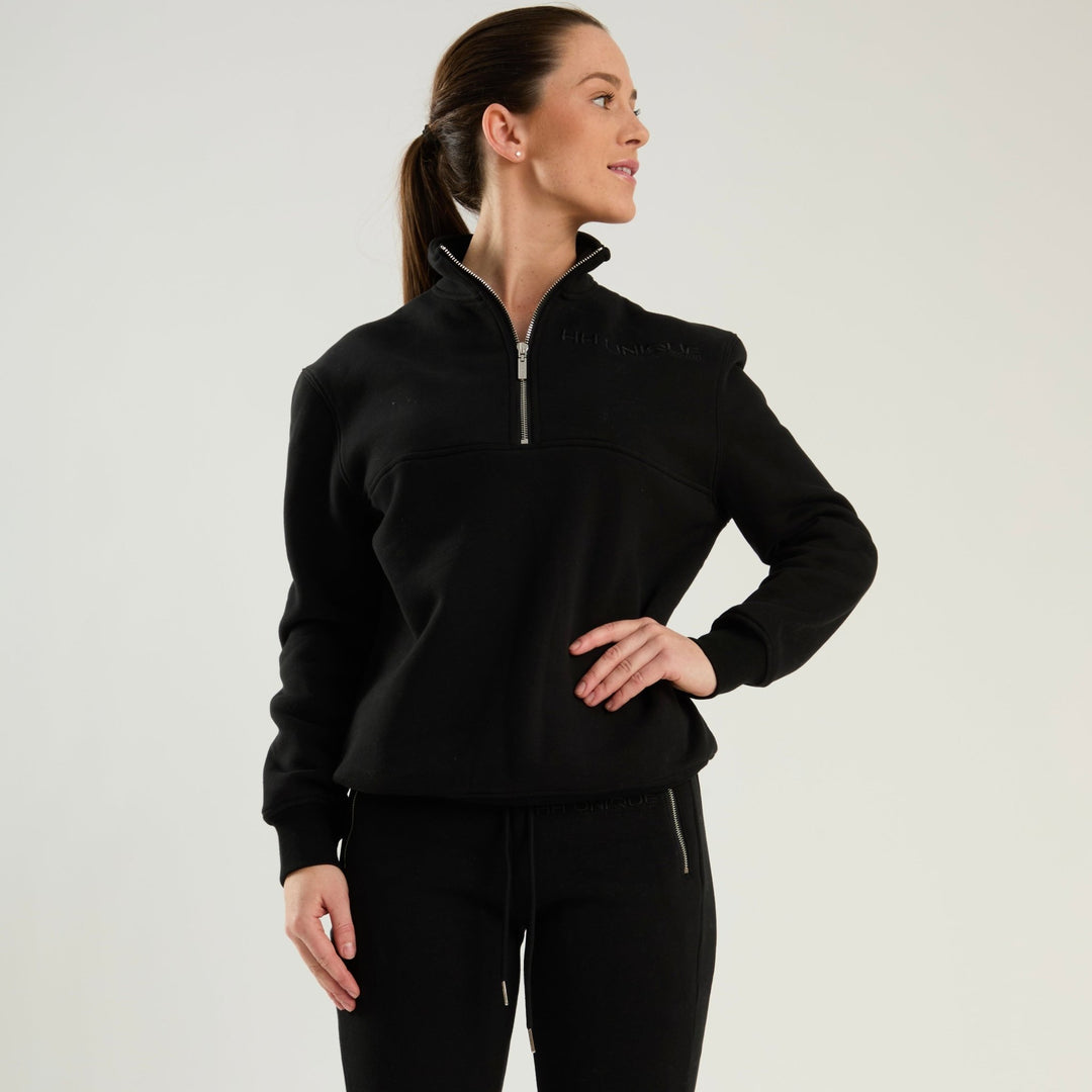 HORZEHOODS® Black Dream Quarter - Zip Sweater Top - Horzehoods5056725014155