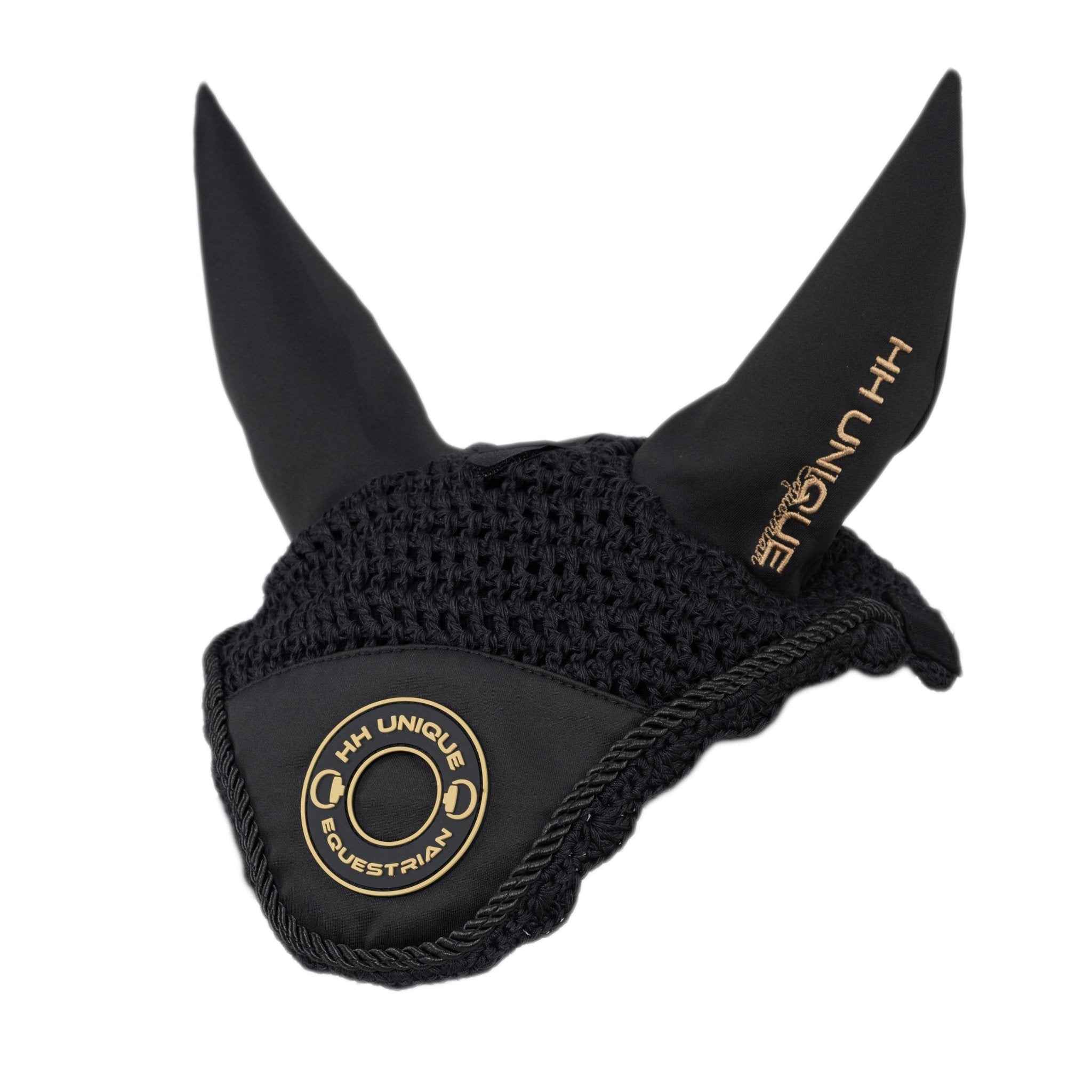 HORZEHOODS® Black & Gold Porthole SecuraStrap™© Ears - Horzehoods5056725017569