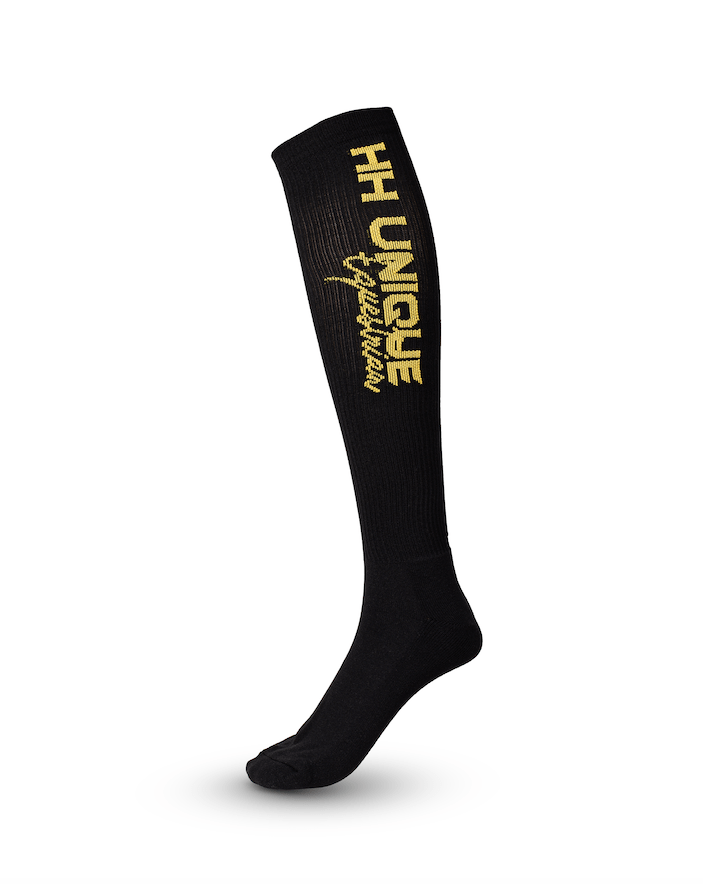 HORZEHOODS® Black & Gold Ribbed Performance Riding Socks - Horzehoods5056725024000
