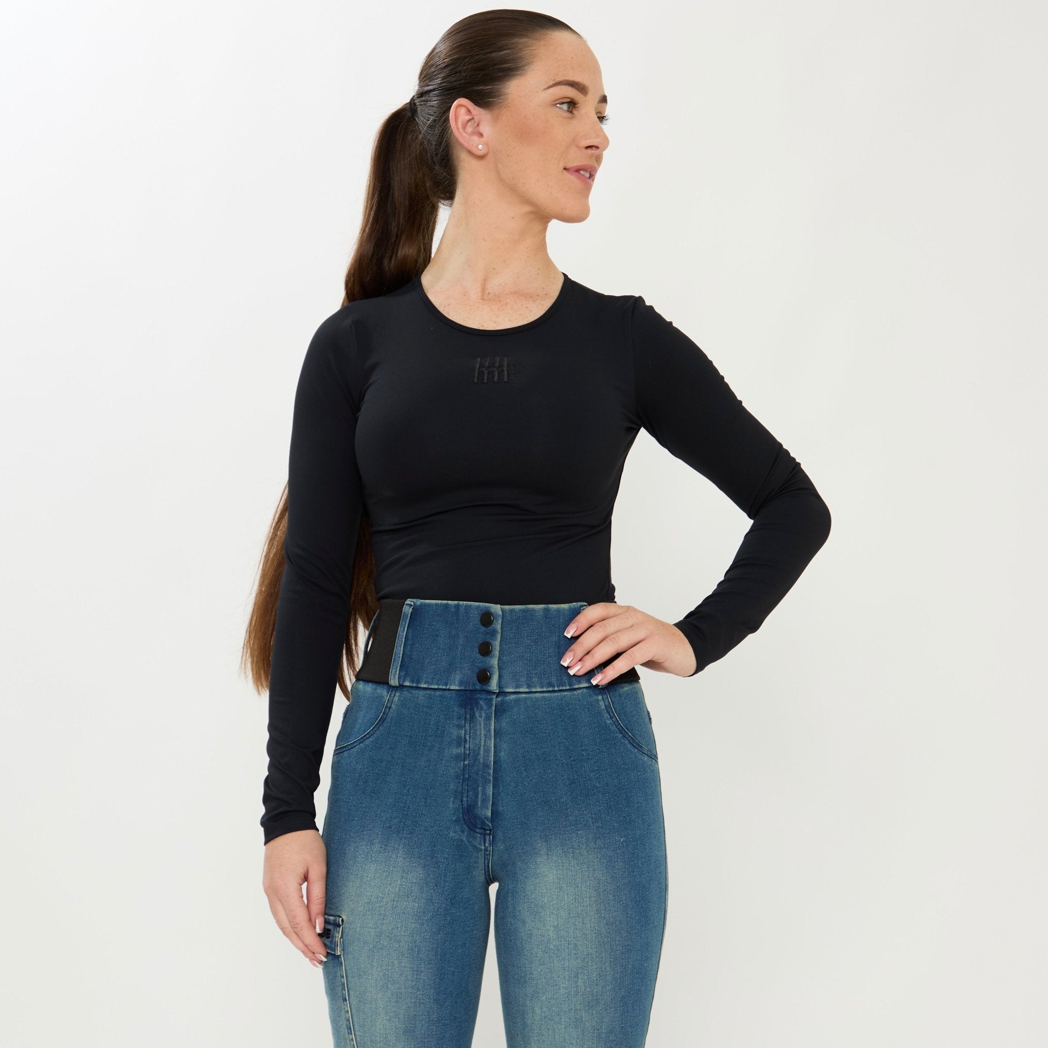 HORZEHOODS® Black Long Sleeve Basicz Compression Top - Horzehoods5056725021627