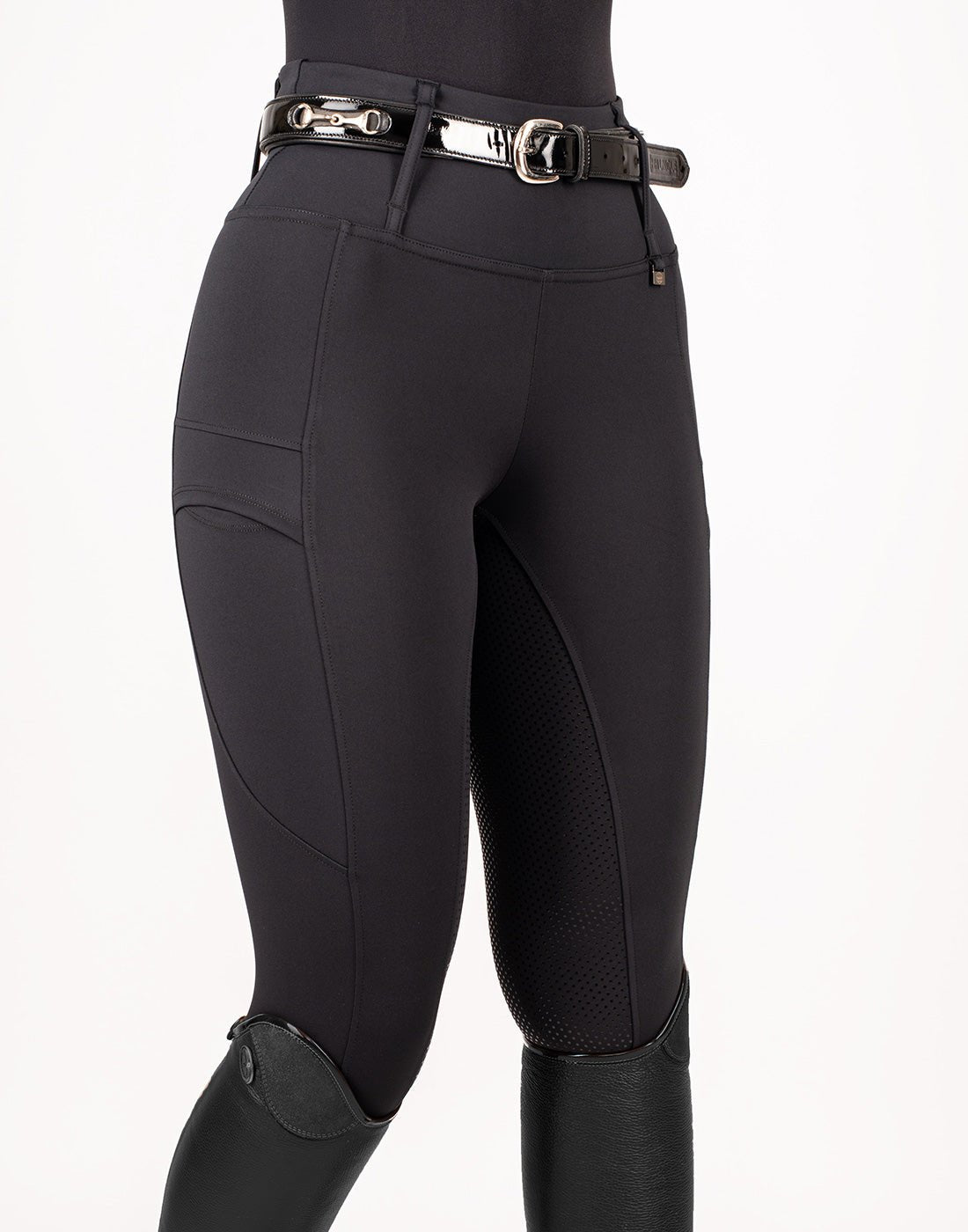 HORZEHOODS® Black Luxe Quick Dry Equestrian Riding Leggings - Horzehoods5060521420898