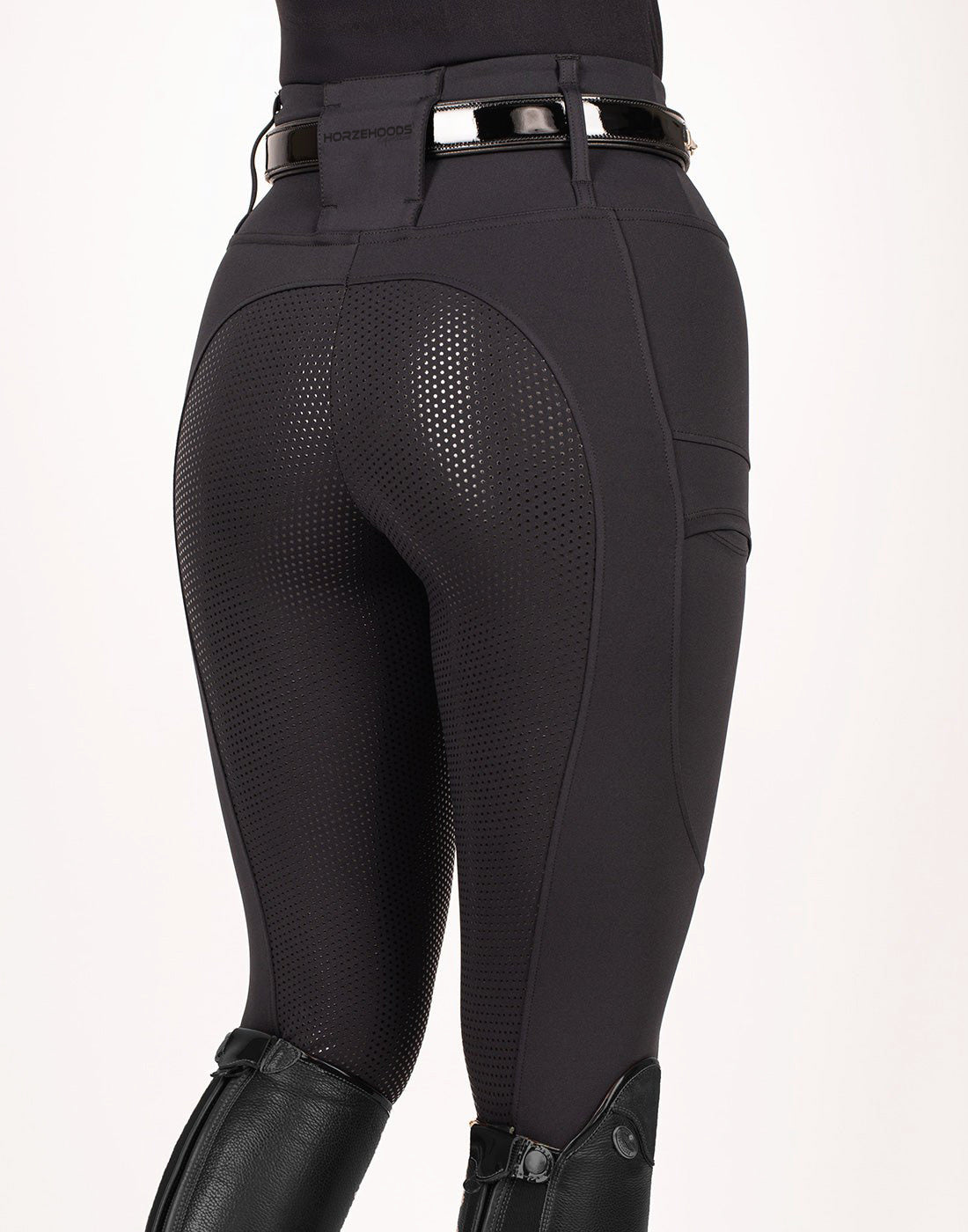 HORZEHOODS® Black Luxe Quick Dry Equestrian Riding Leggings