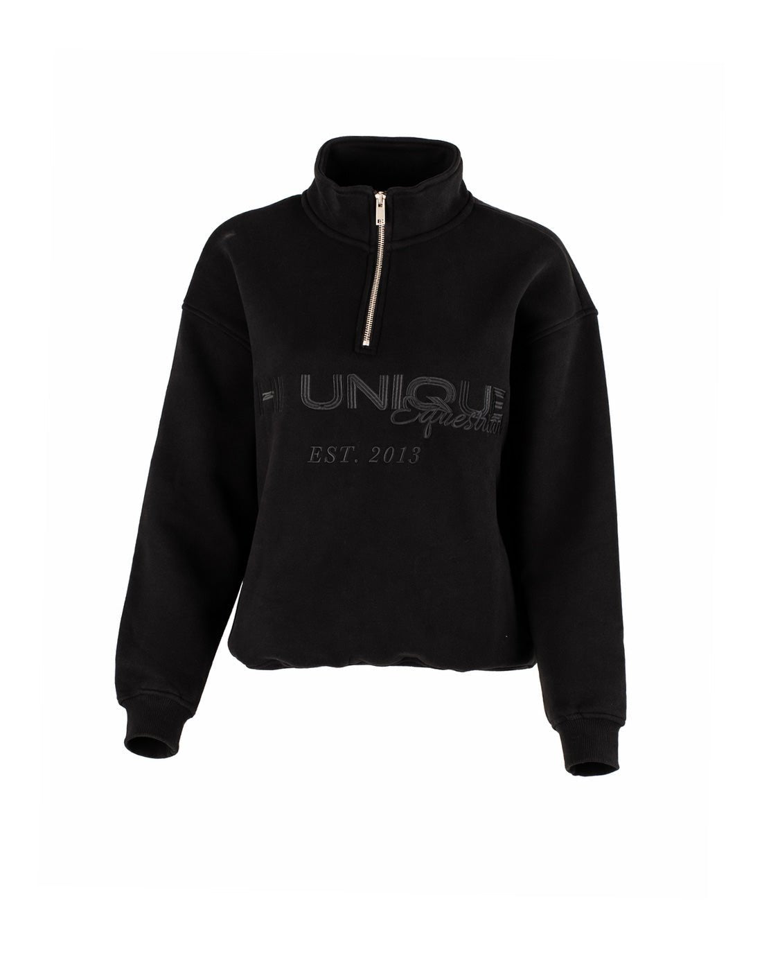 HORZEHOODS® Black Luxury Quarter Zip Jumper With Pockets (unisex) - Horzehoods5056725028312