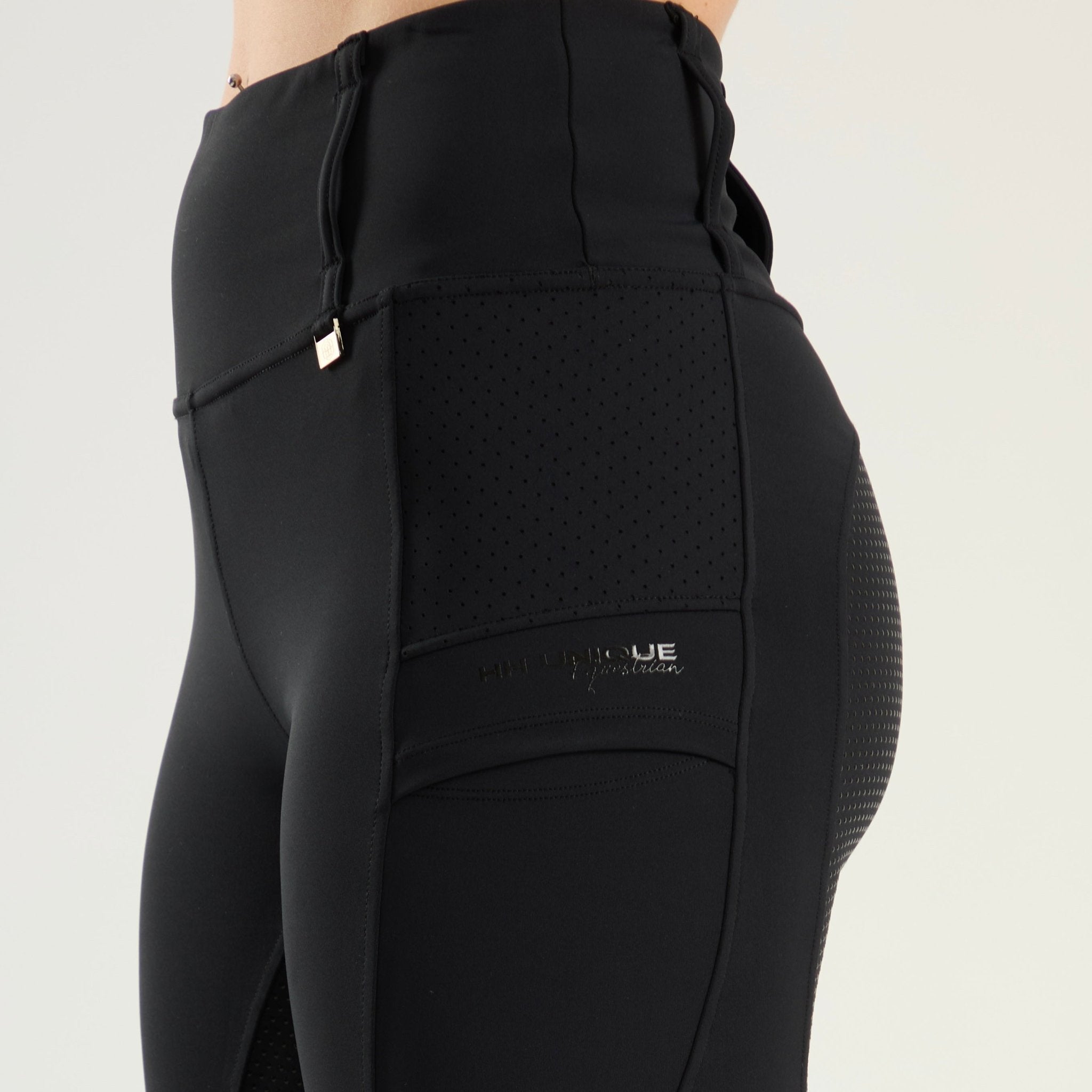HORZEHOODS® Black V - Seam Air2 Riding Leggings - Breathable Equestrian Tights - Horzehoods5056725004163