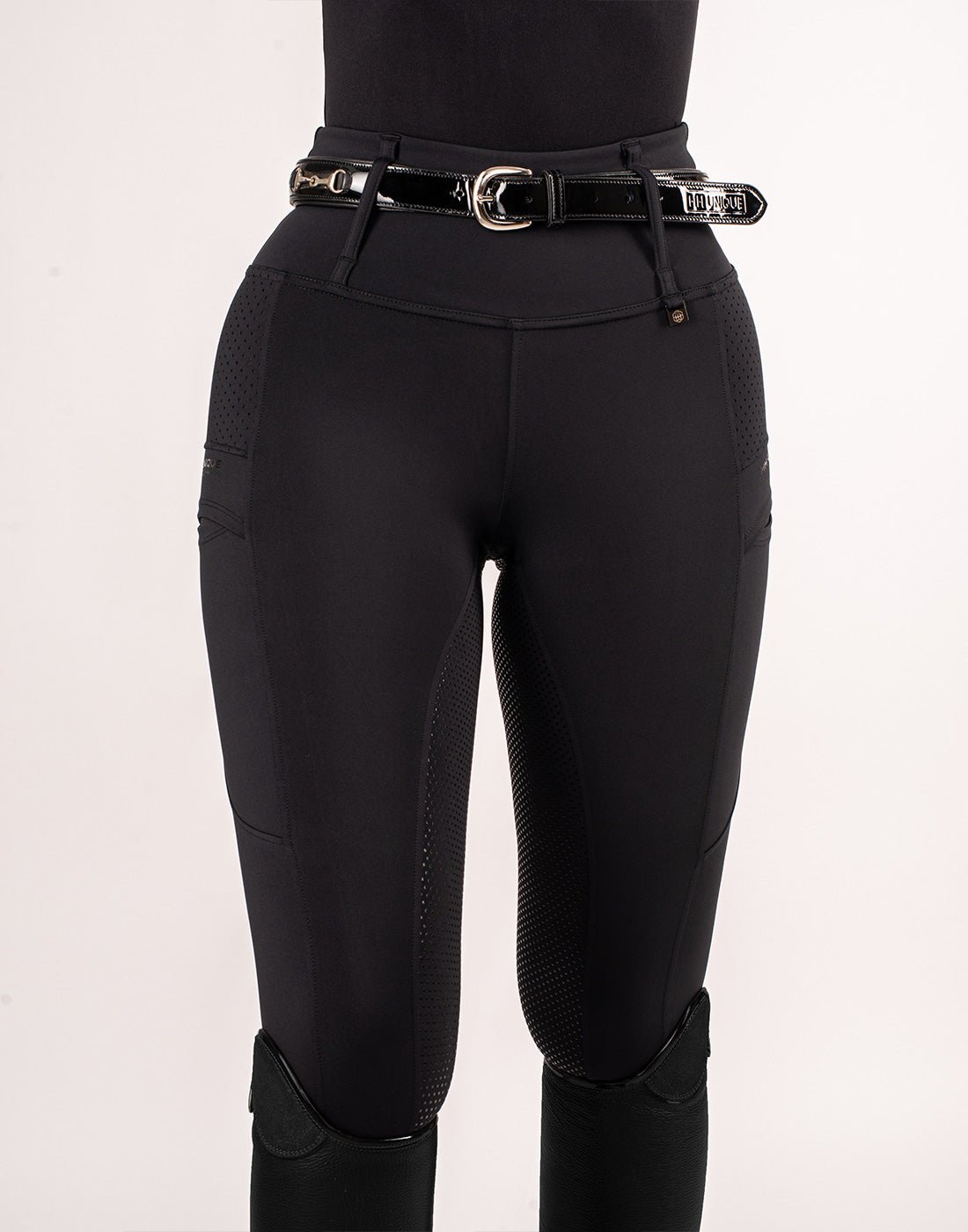 HORZEHOODS® Black V - Seam Air2 Riding Leggings - Breathable Equestrian Tights - Horzehoods5056725004163