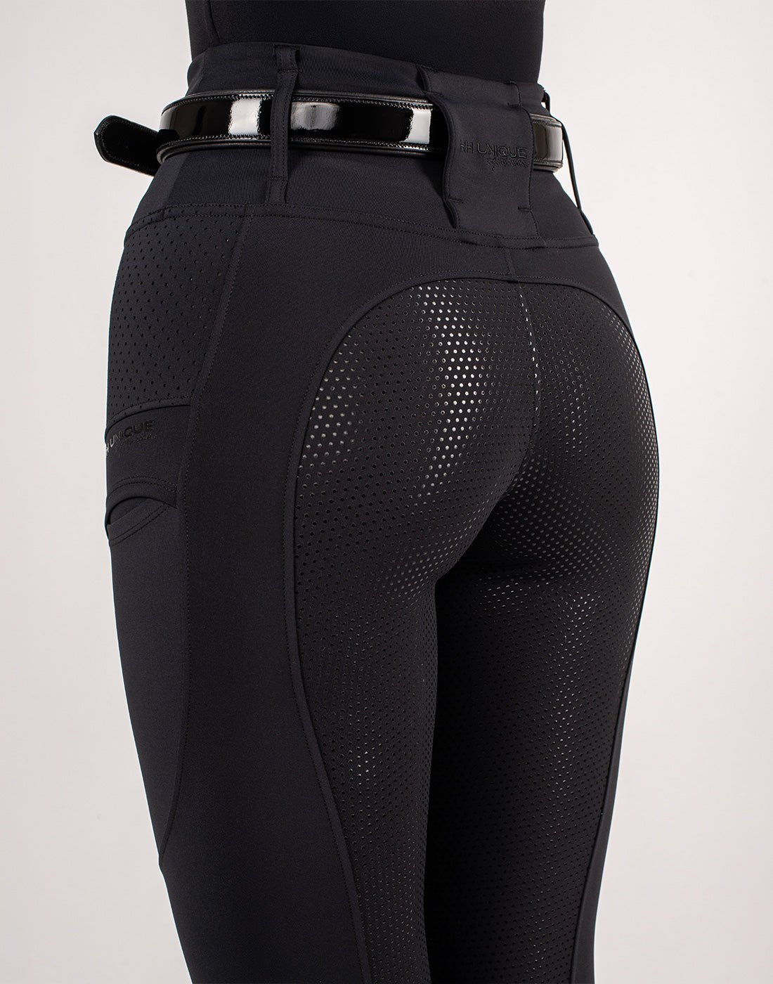 HORZEHOODS® Black V - Seam Air2 Riding Leggings - Breathable Equestrian Tights - Horzehoods5056725004163