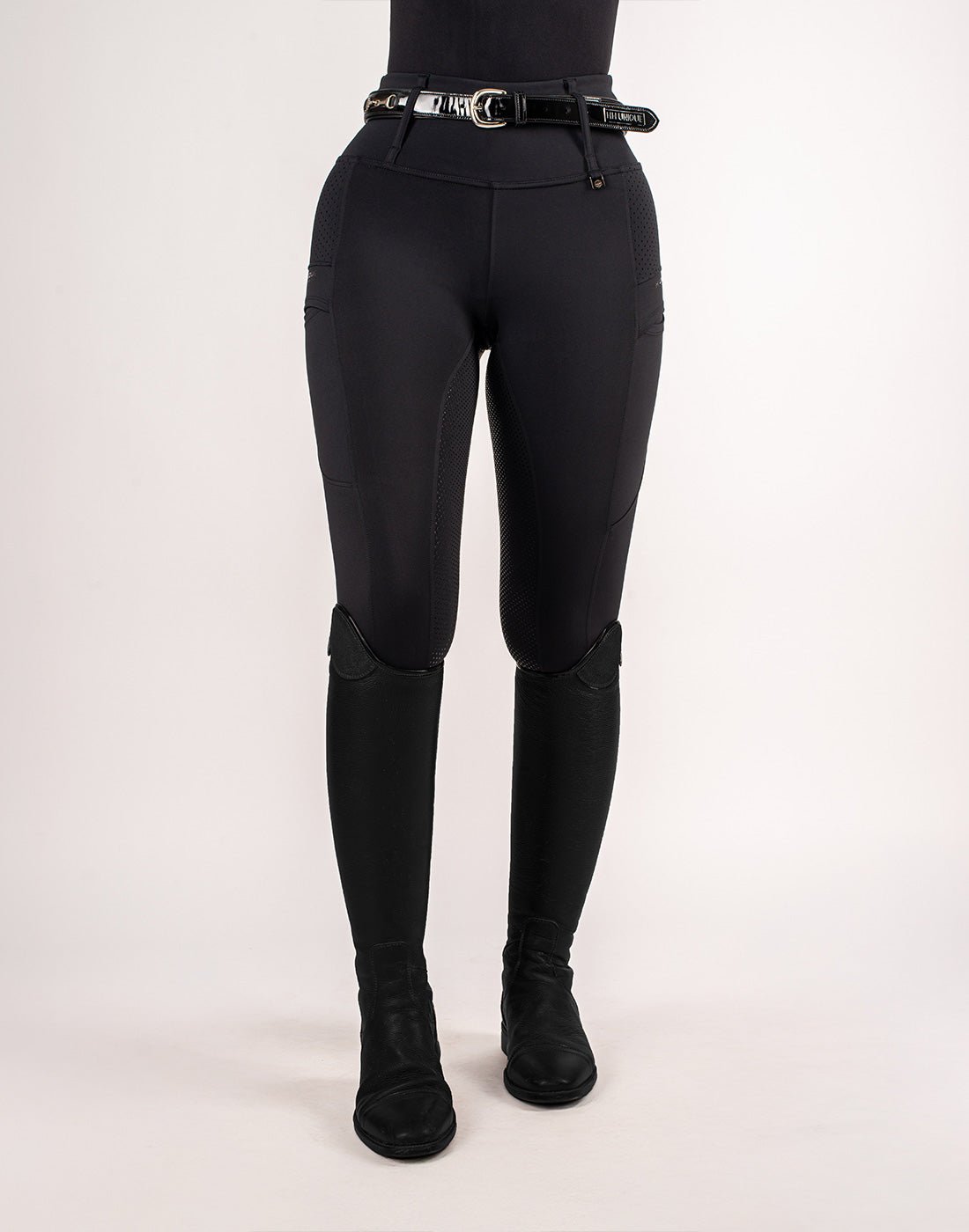 HORZEHOODS® Black V - Seam Air2 Riding Leggings - Breathable Equestrian Tights - Horzehoods5056725004163