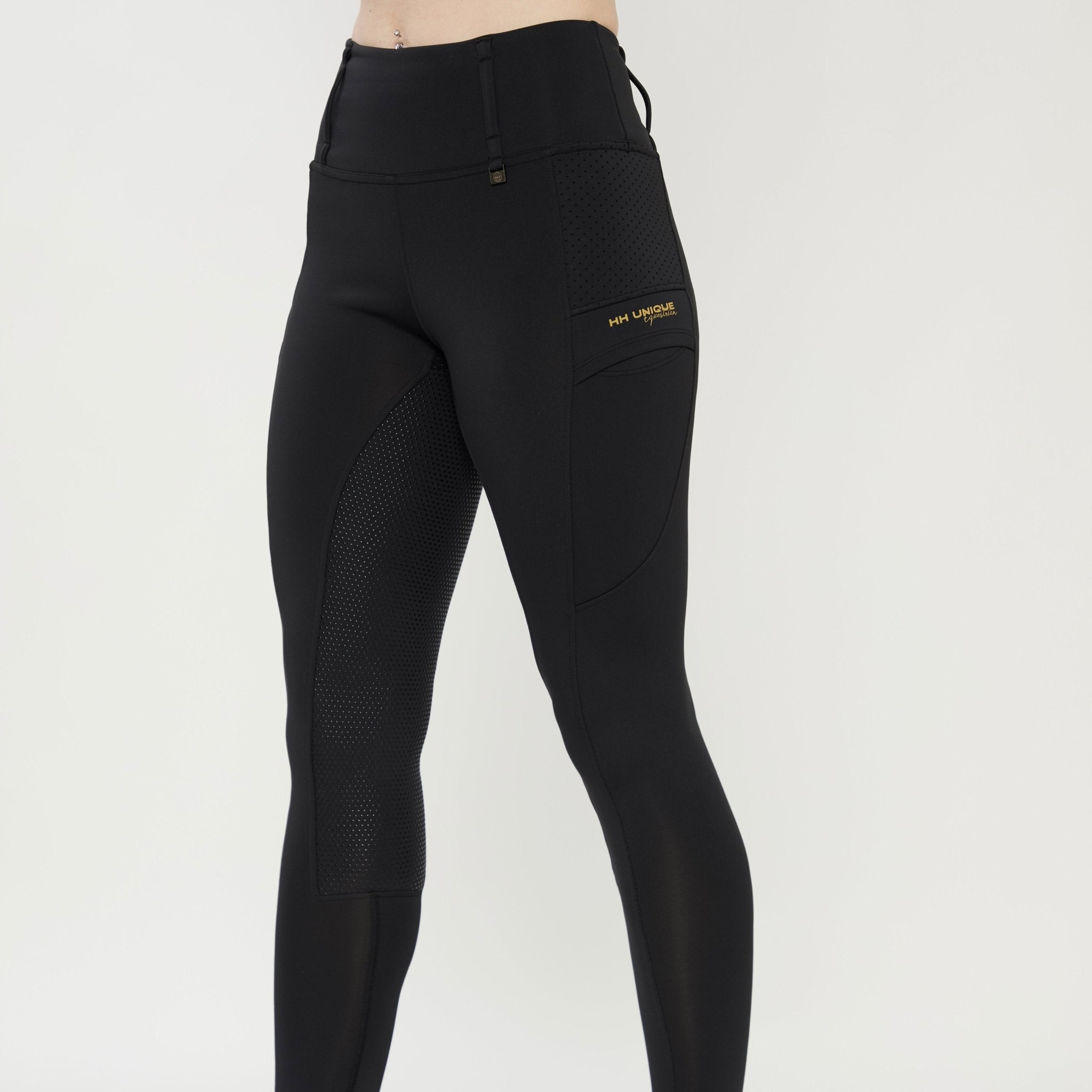 HORZEHOODS® Black V - Seam Thermo Riding Leggings - Horzehoods5056725019389