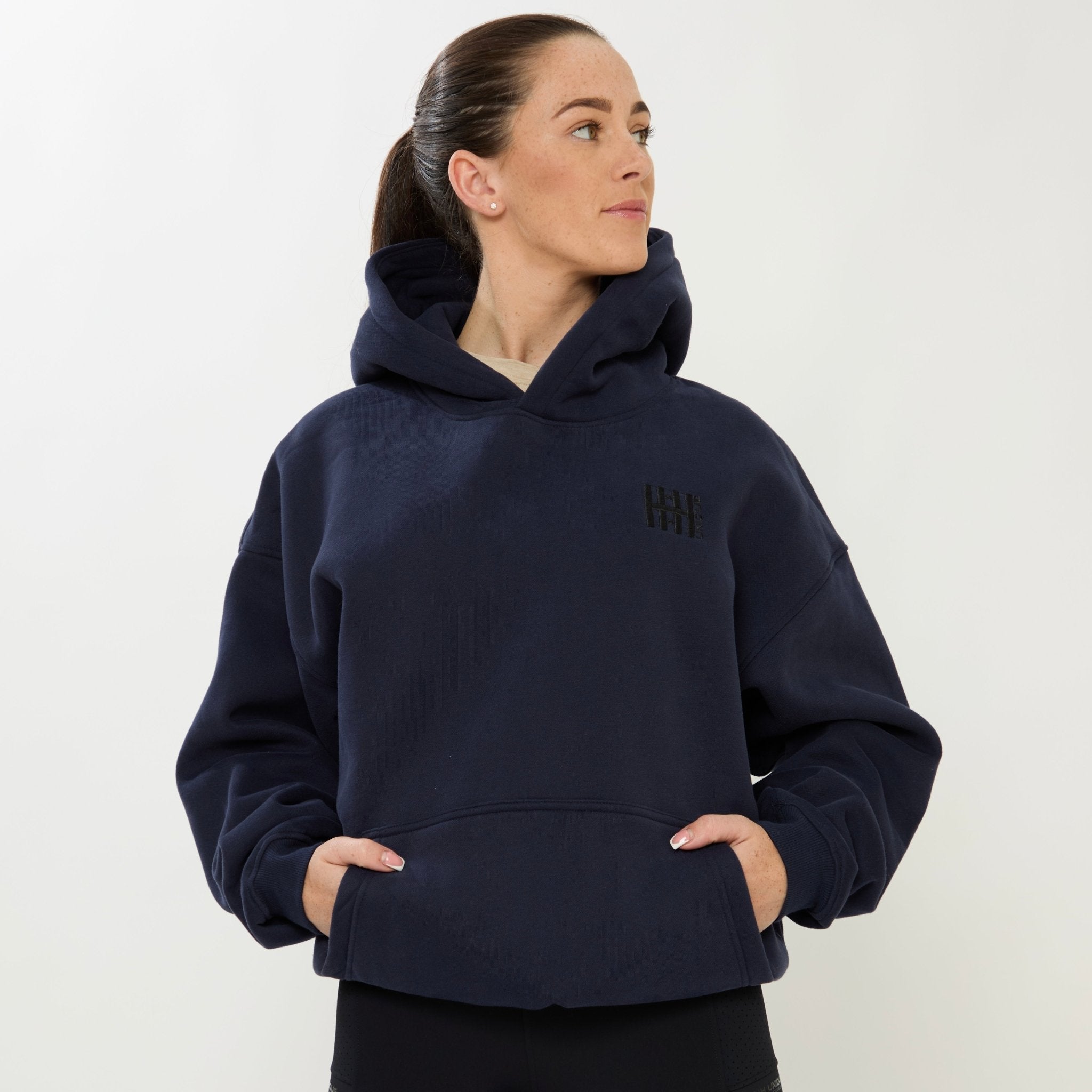 HORZEHOODS® Blue Basicz Oversized 'Horses make me Happy' Hoodie - Horzehoods5056725021429