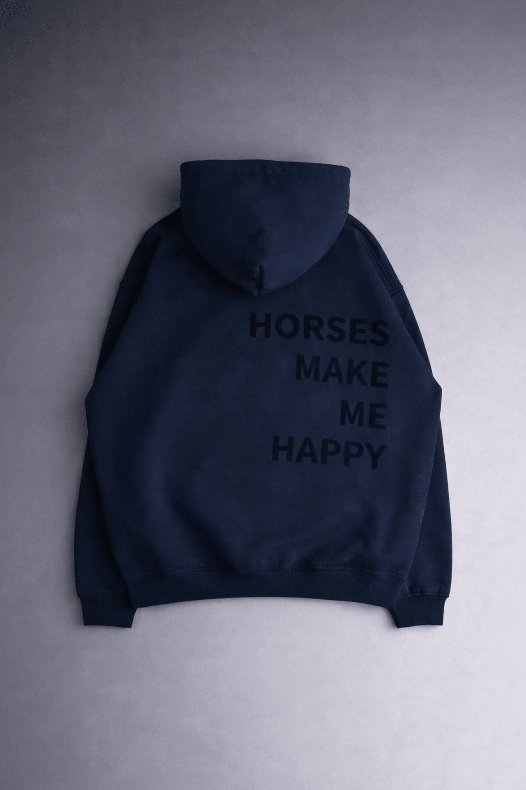 HORZEHOODS® Blue Basicz Oversized 'Horses make me Happy' Hoodie - Horzehoods5056725027049