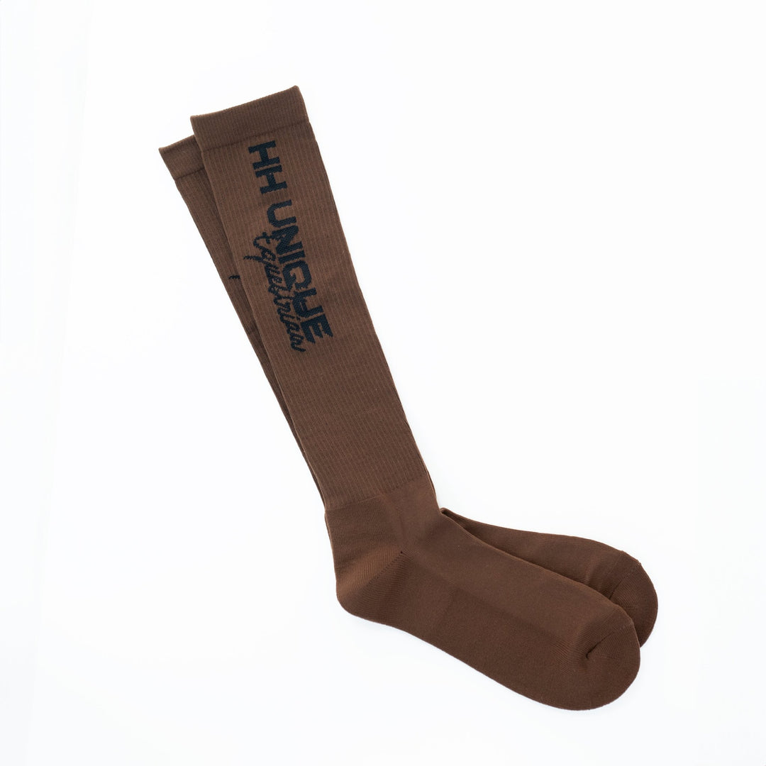 HORZEHOODS® Brown Ribbed Performance Riding Socks (despatch 24th) - Horzehoods5056725013608